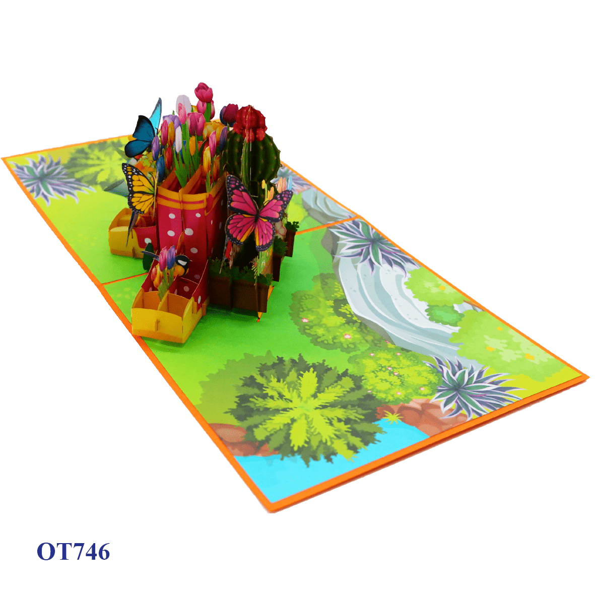 Flowers In Boots Pop Up Card