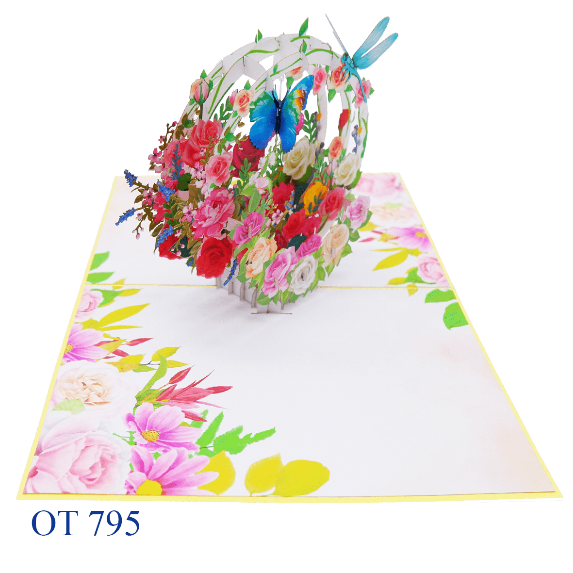 Roses Flowers Pop Up Greeting Card