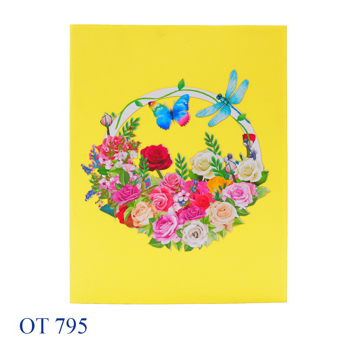 Roses Flowers Pop Up Greeting Card