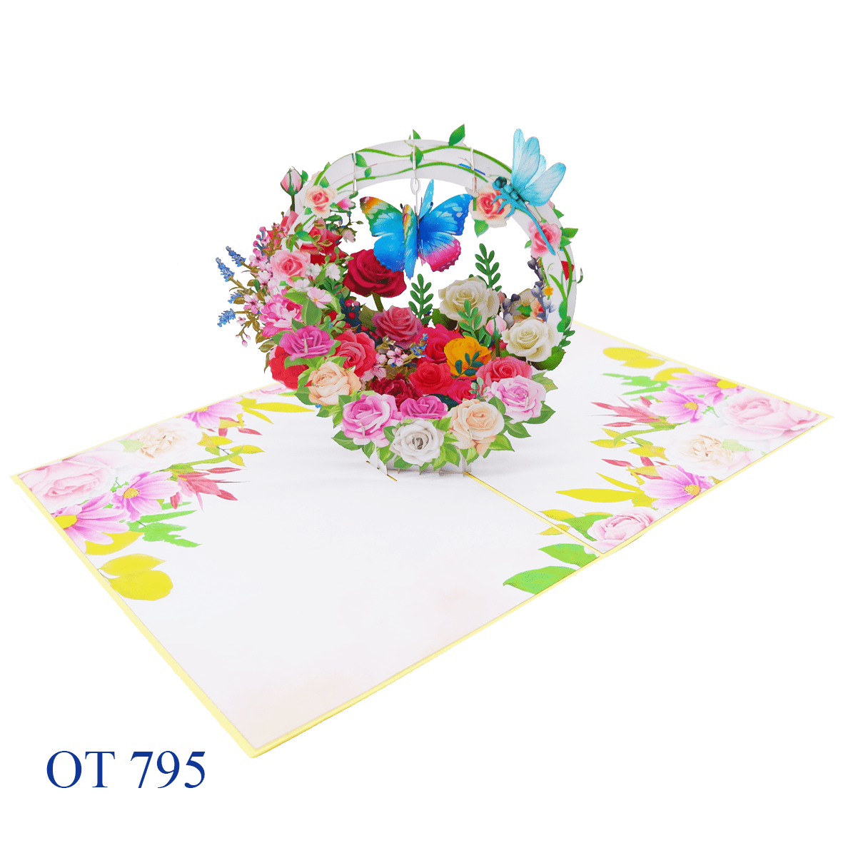 Roses Flowers Pop Up Greeting Card
