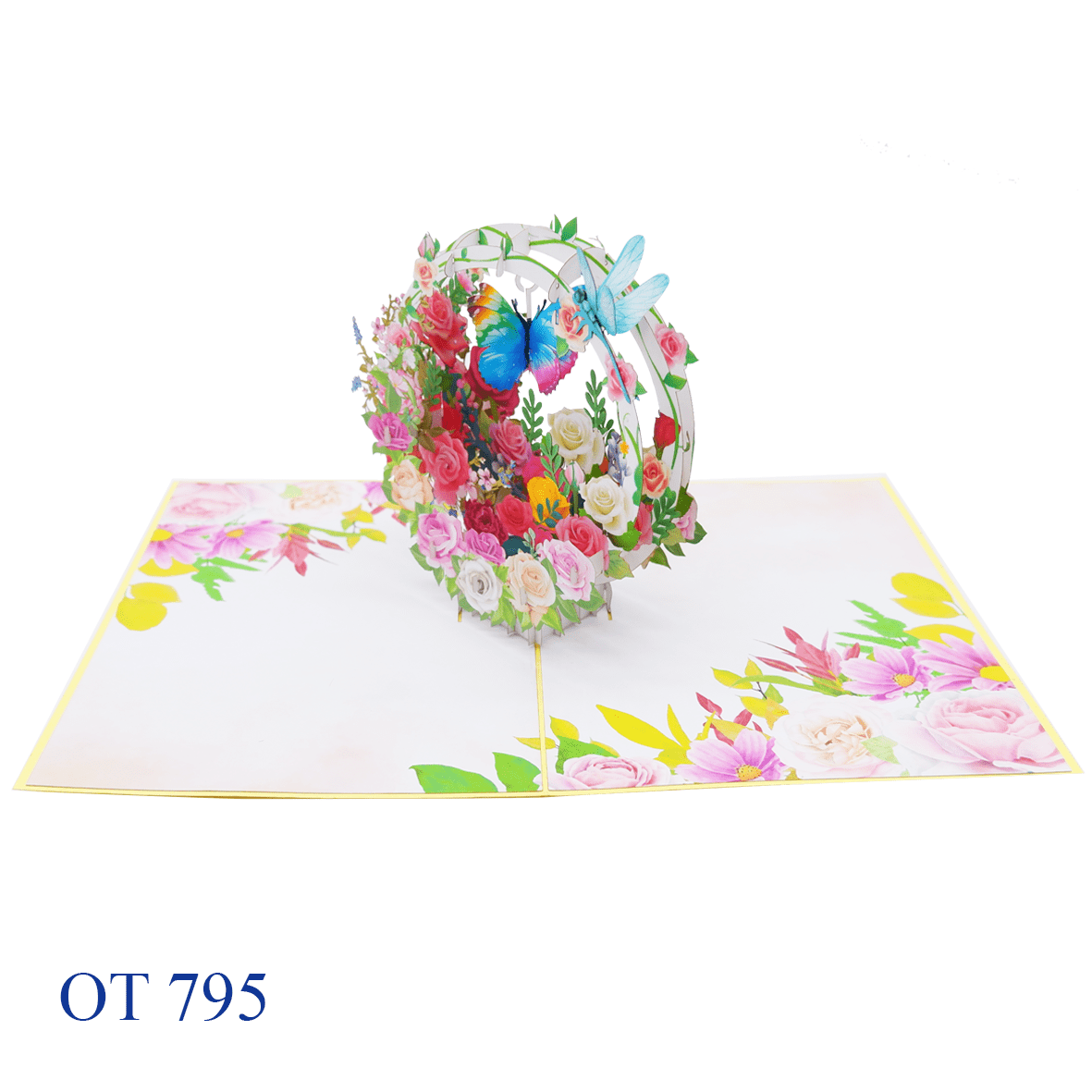 Roses Flowers Pop Up Greeting Card