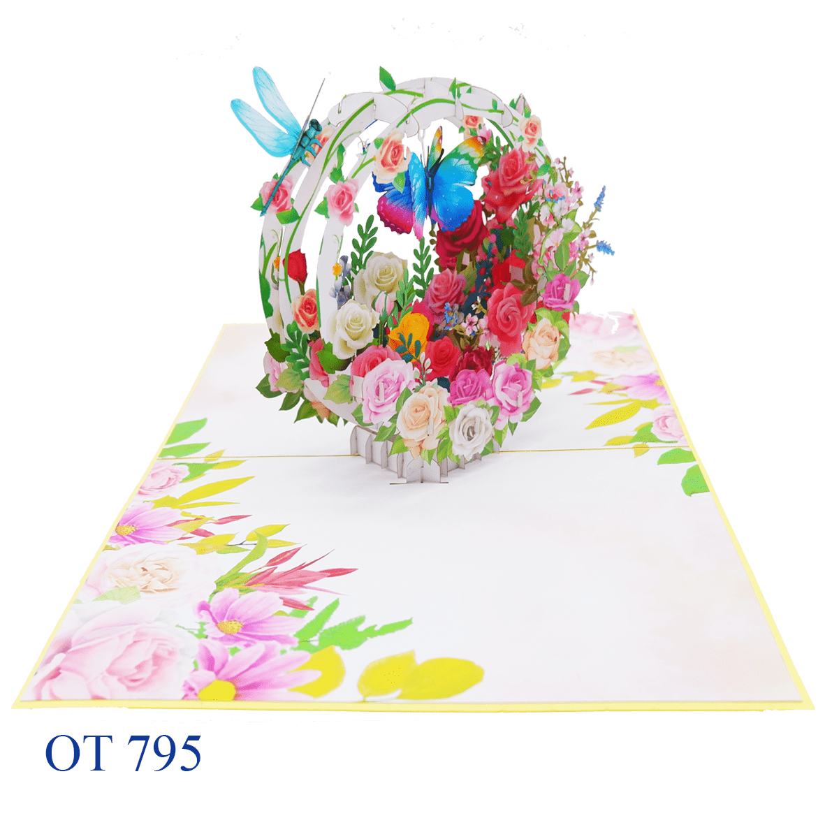 Roses Flowers Pop Up Greeting Card