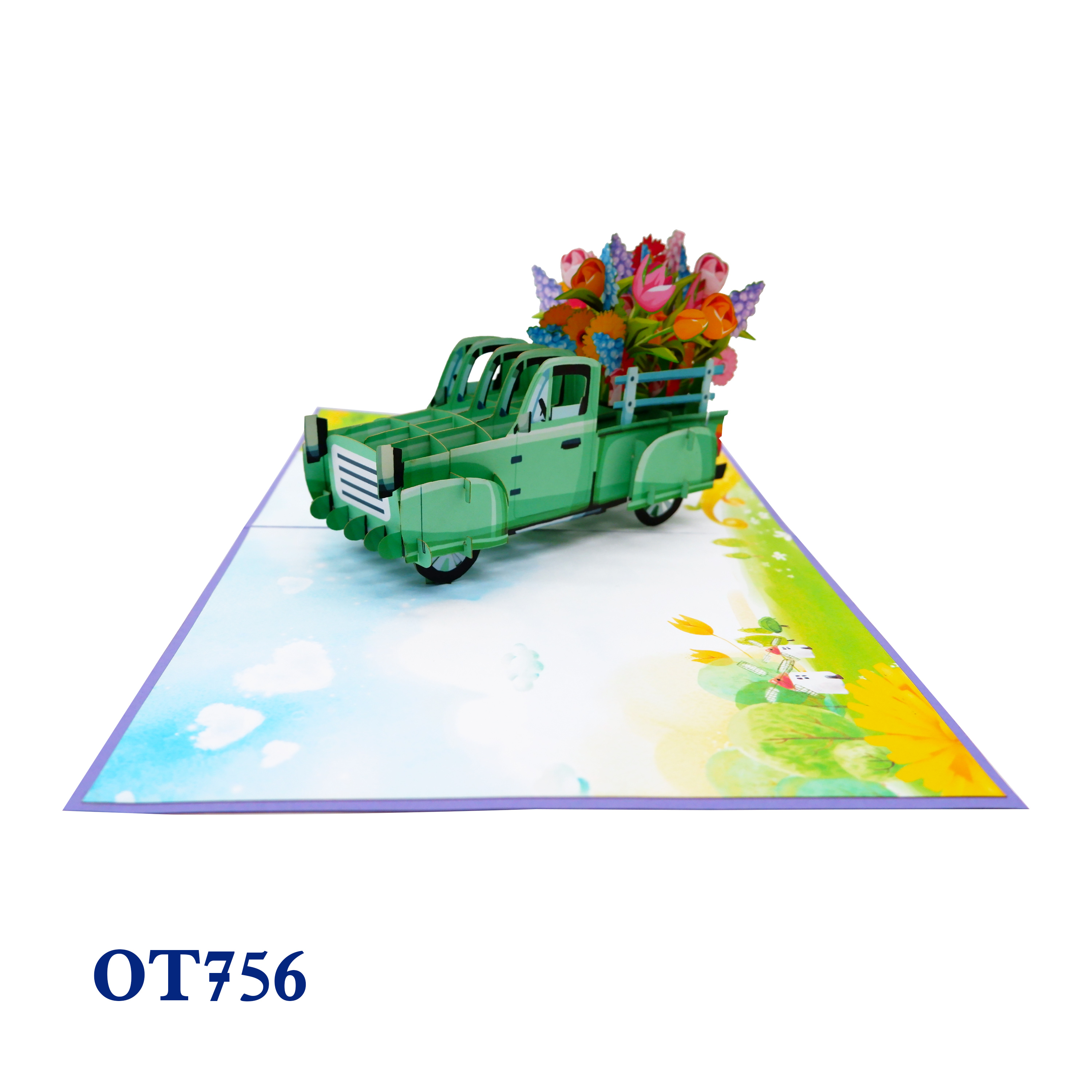 Flowers Truck Pop Up Card