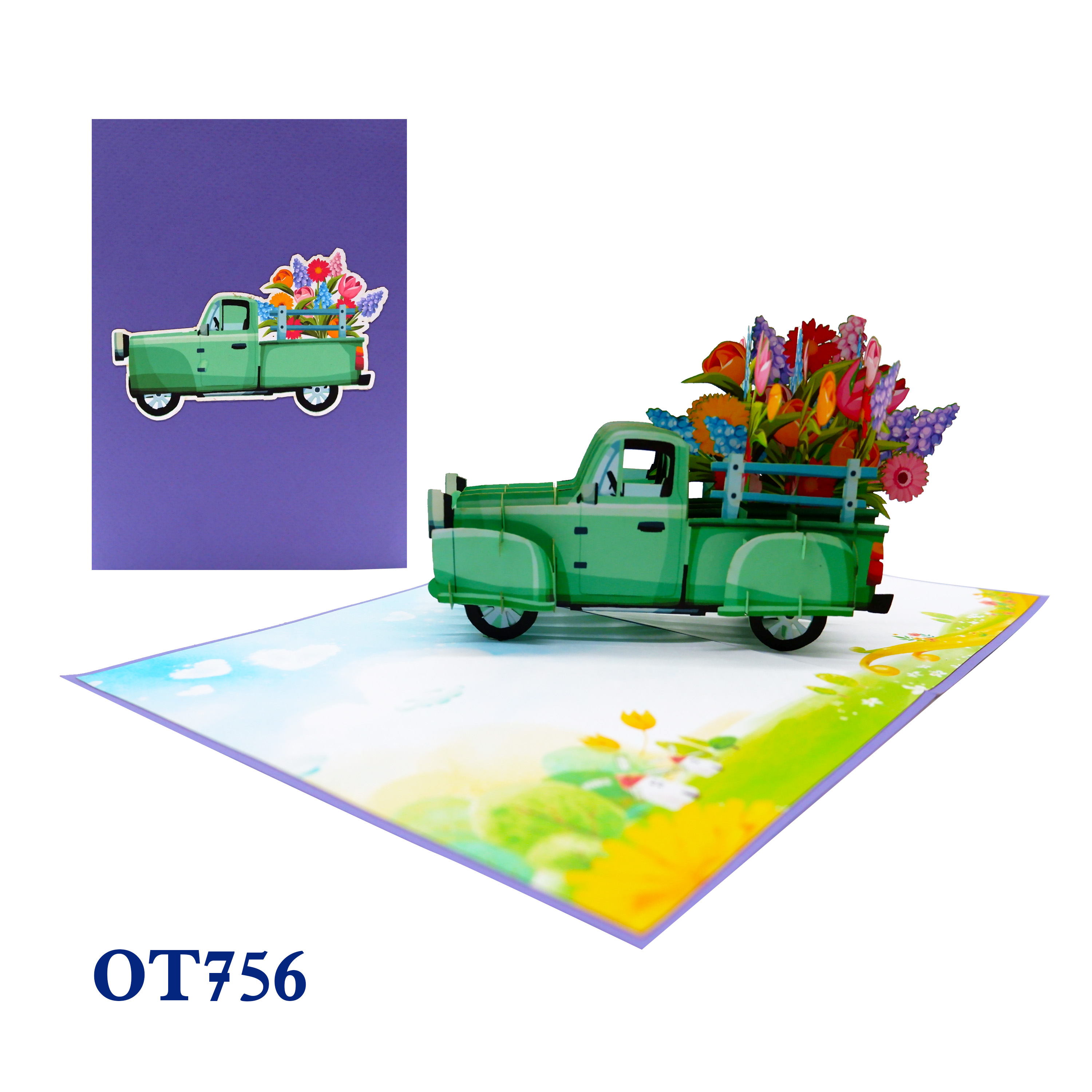 Flowers Truck Pop Up Card