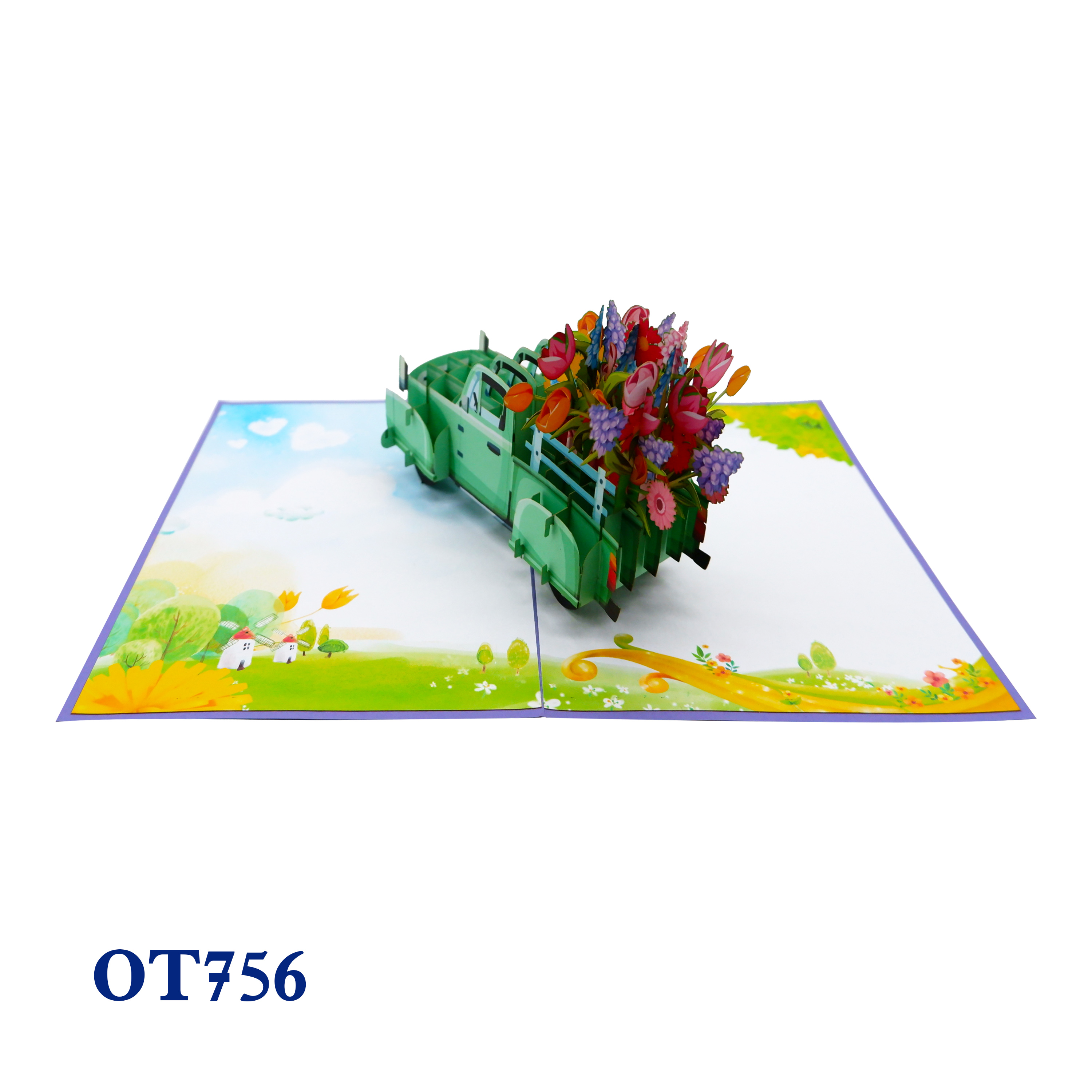 Flowers Truck Pop Up Card