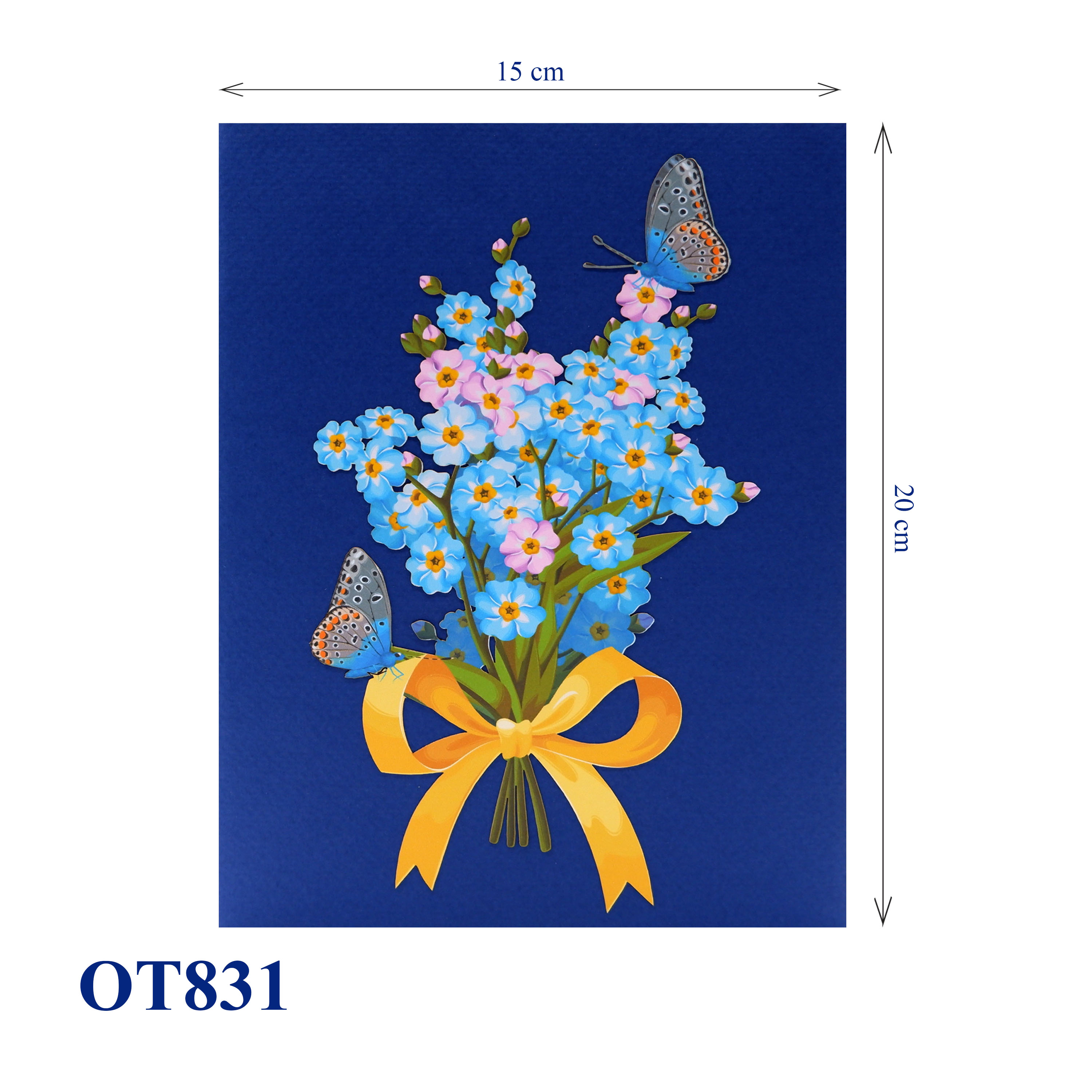 Forget Me Not Flowers Pop Up Card