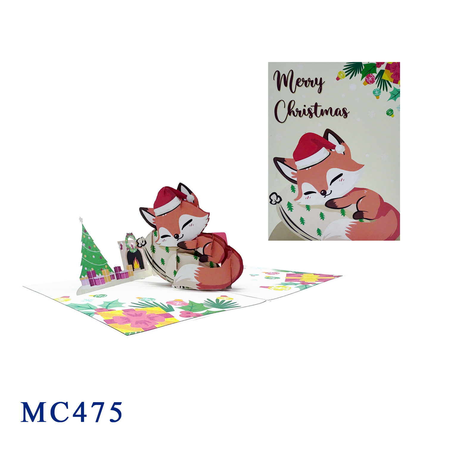 Fox Christmas Pop Up Card