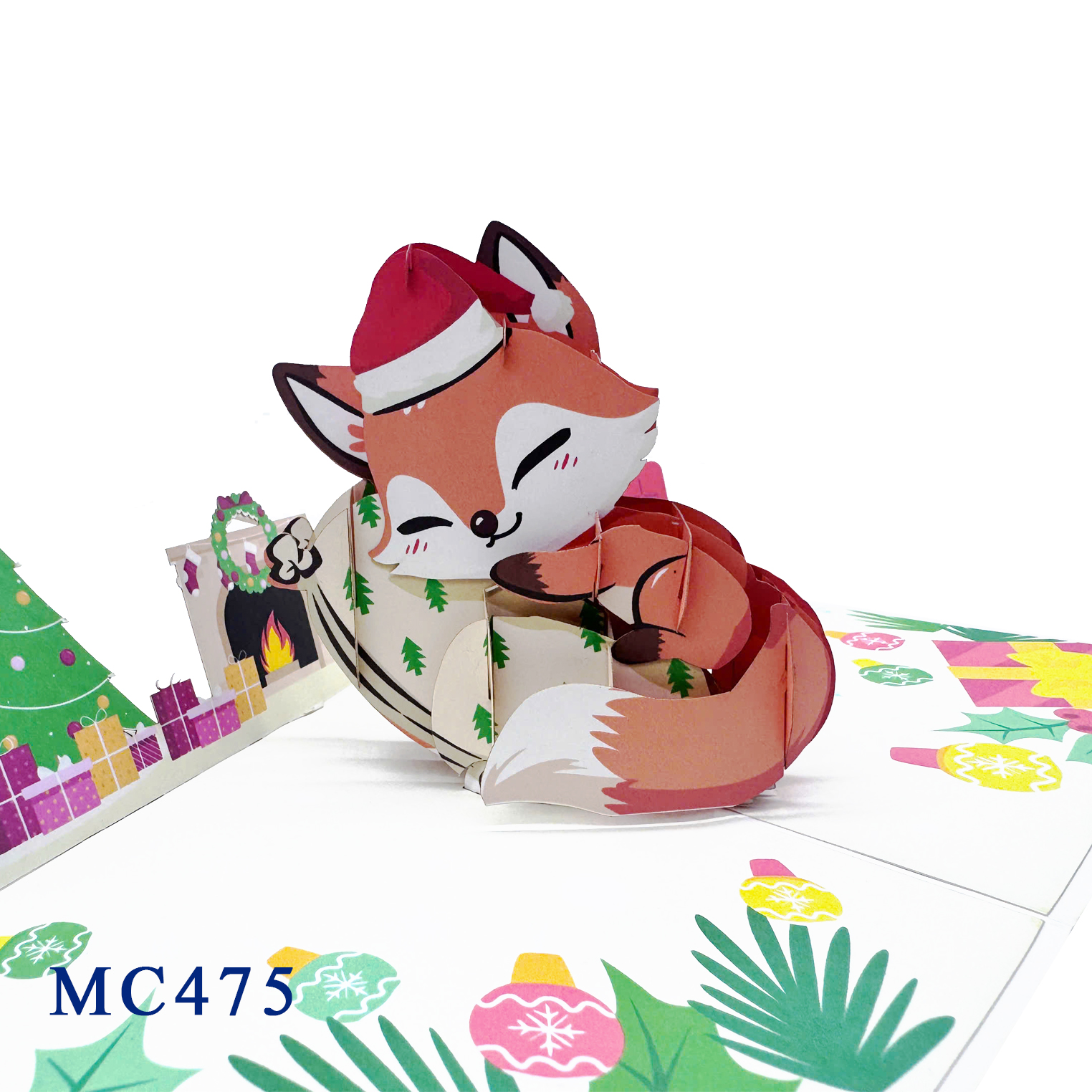 Fox Christmas Pop Up Card