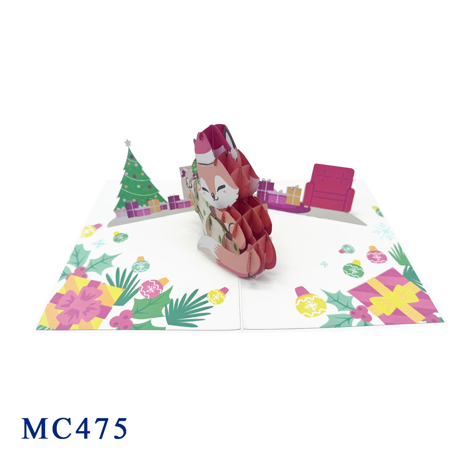 Fox Christmas Pop Up Card