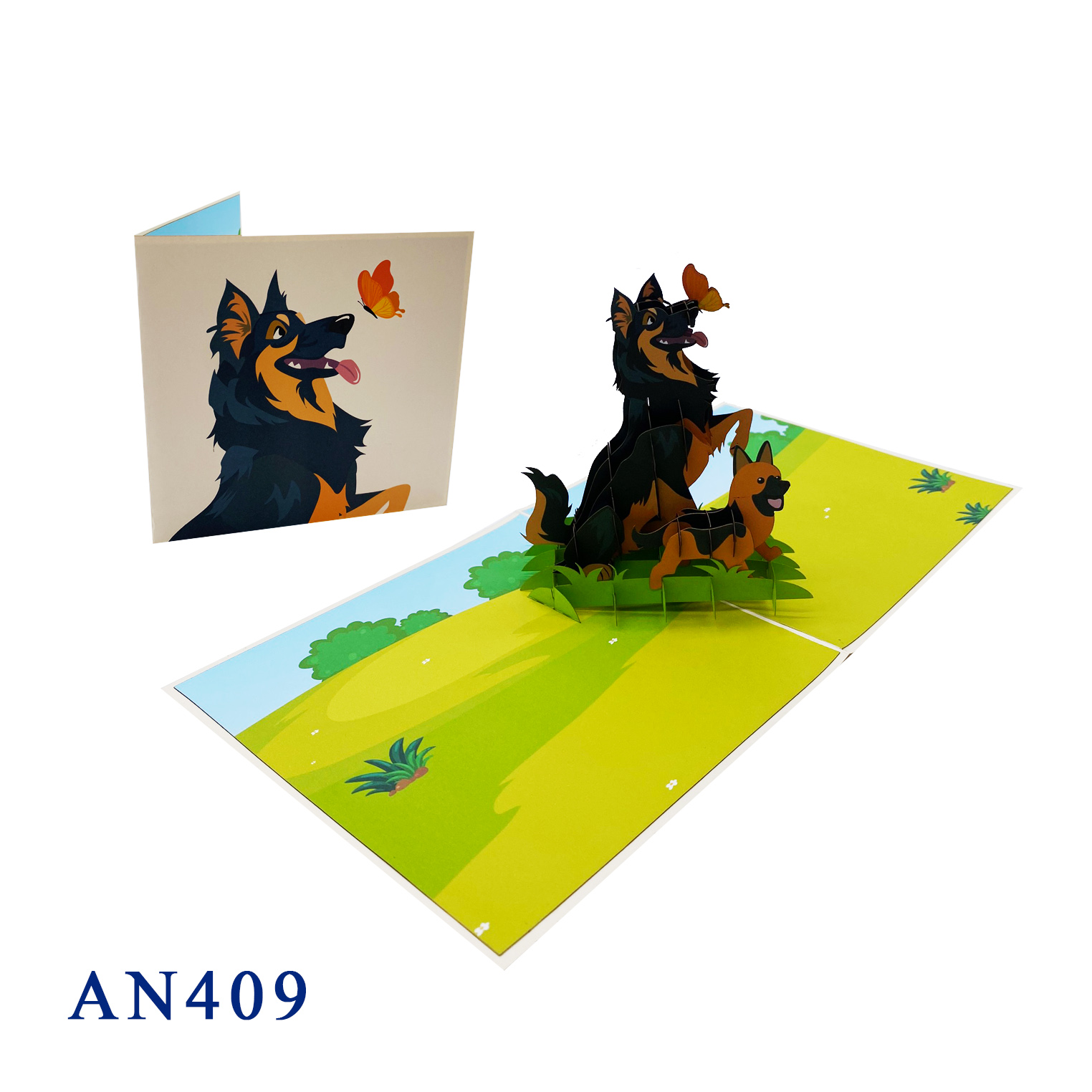 German Shepherd Dogs Pop Up Card