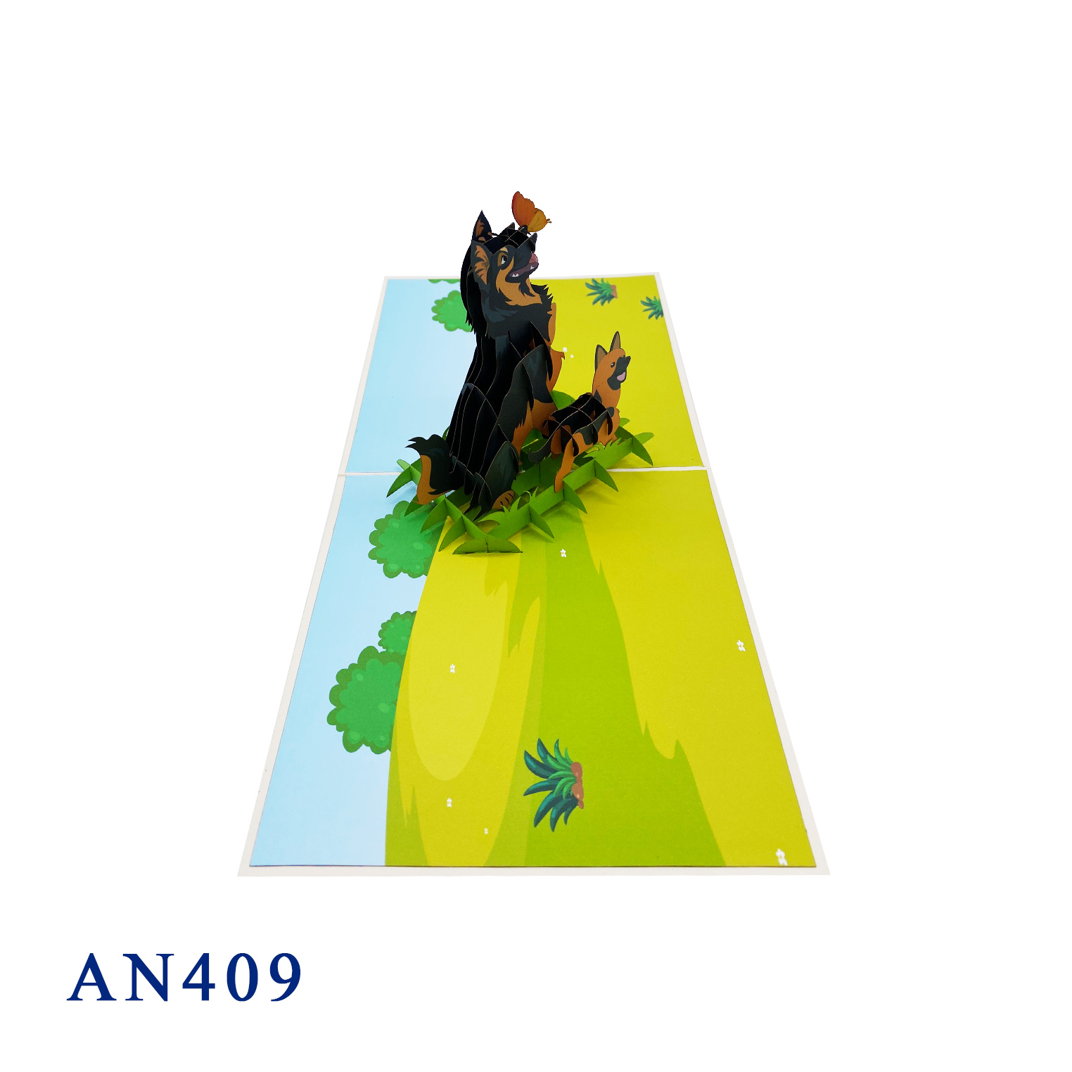 German Shepherd Dogs Pop Up Card