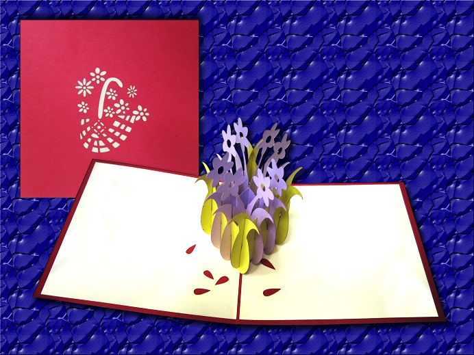 Basket Of Flower Pop Up Card