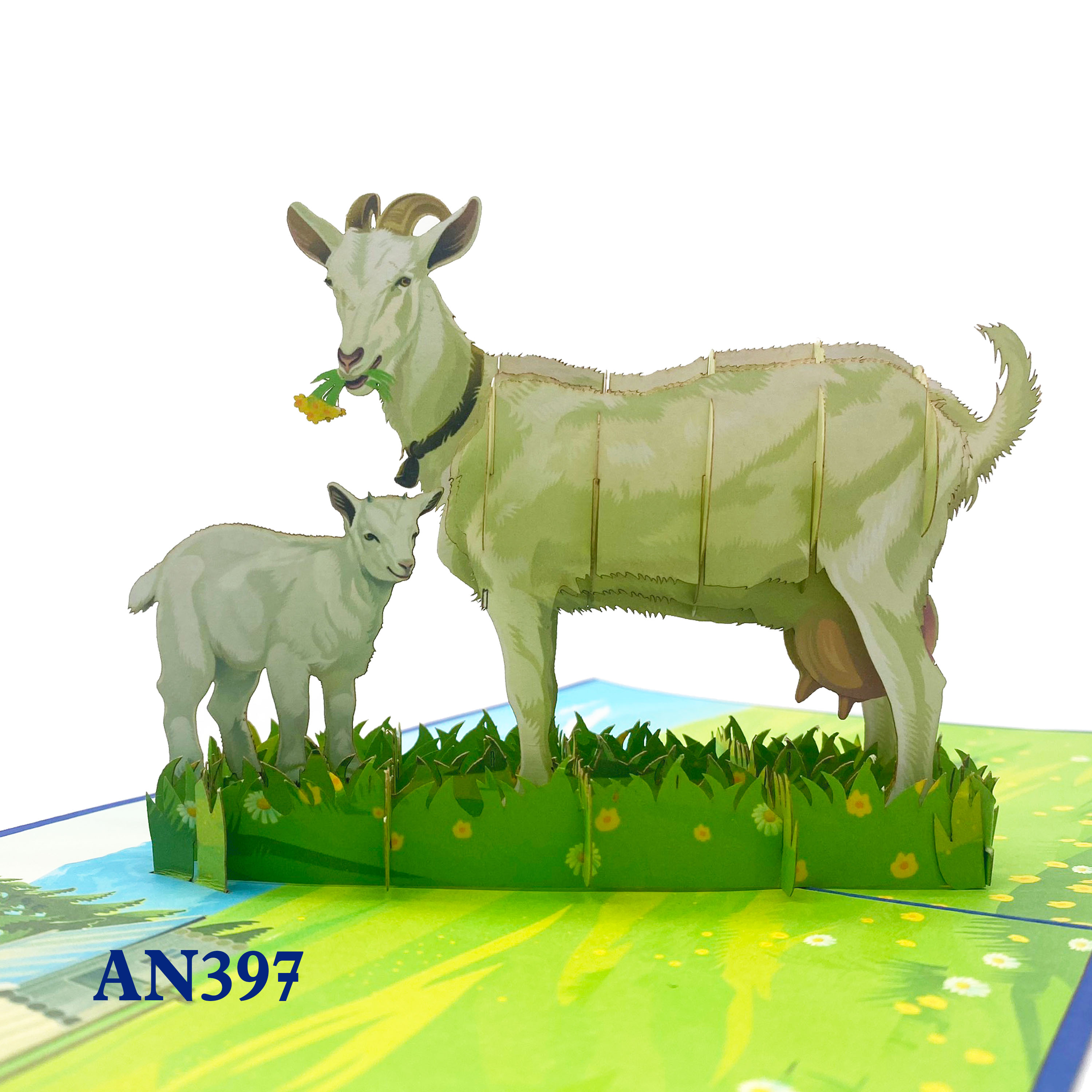 Goats Pop Up Card