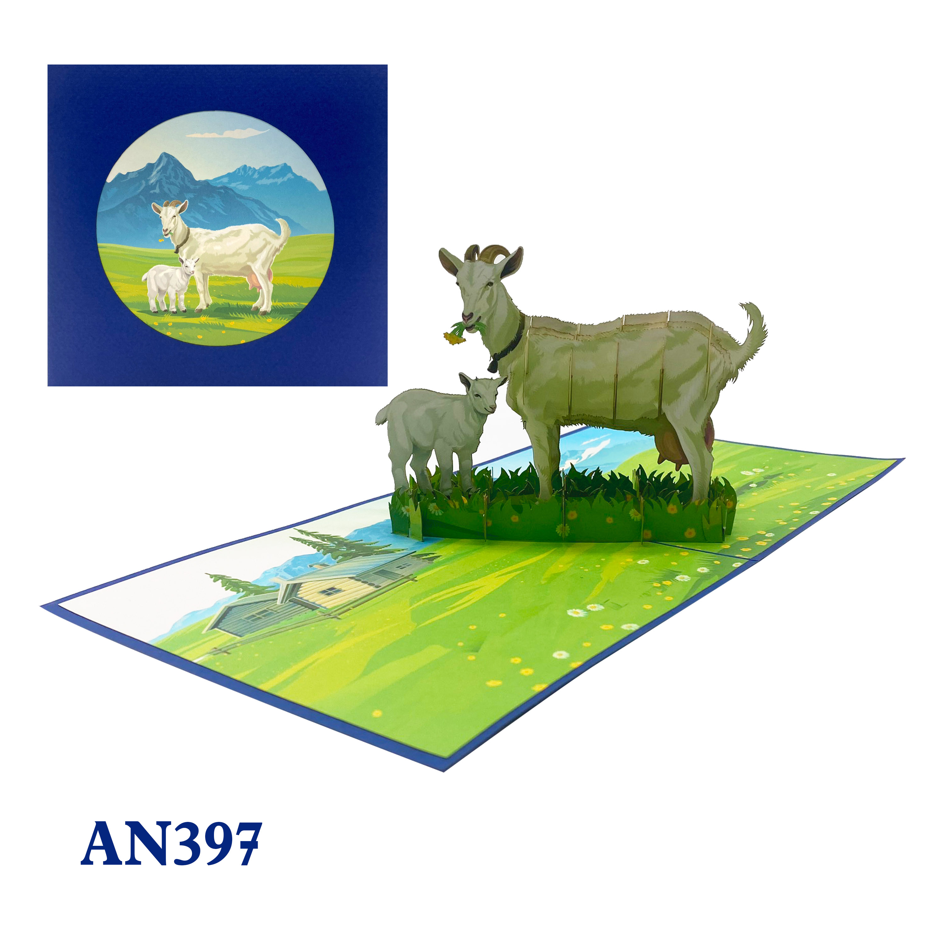 Goats Pop Up Card