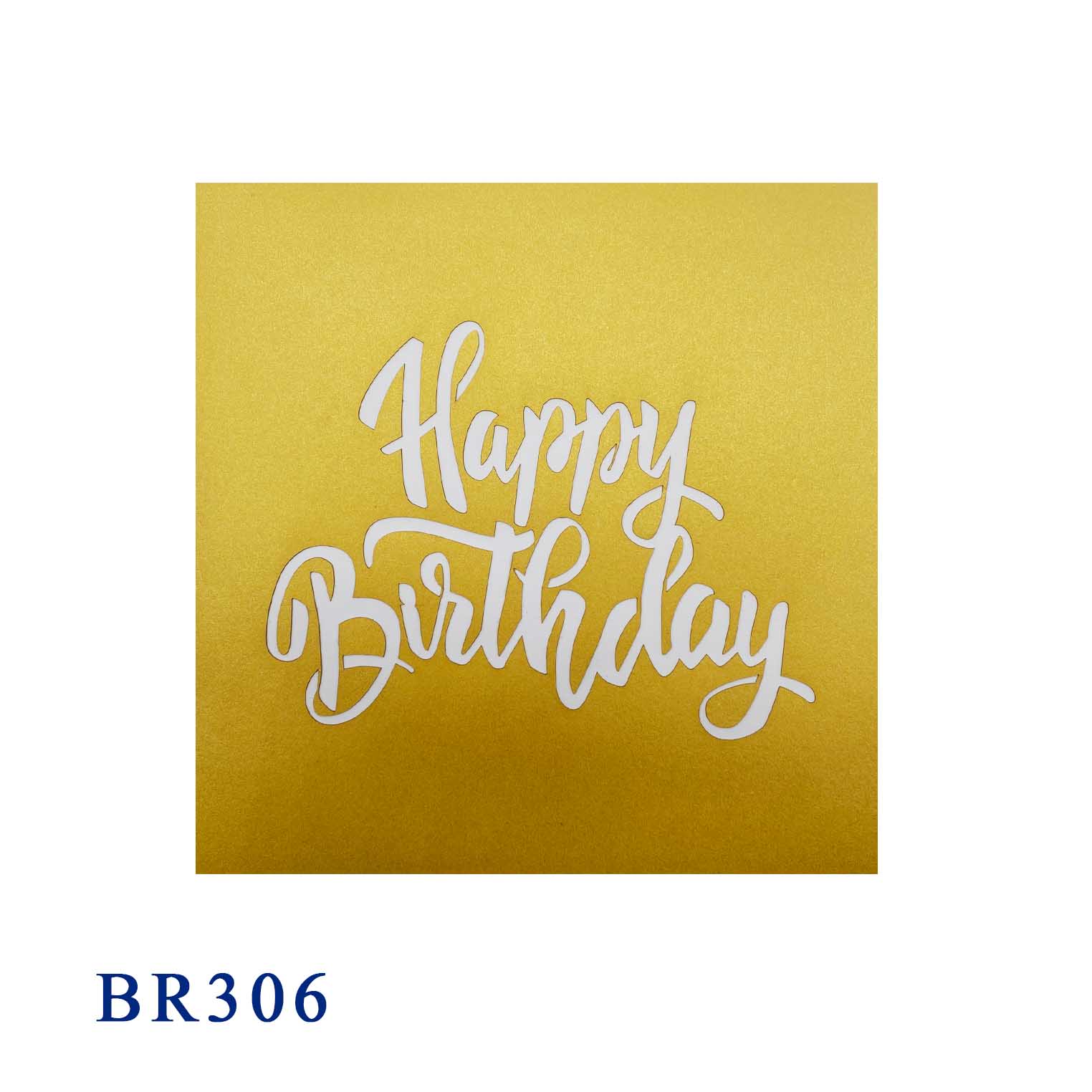 Golden Happy Birthday Text Pop Up Card