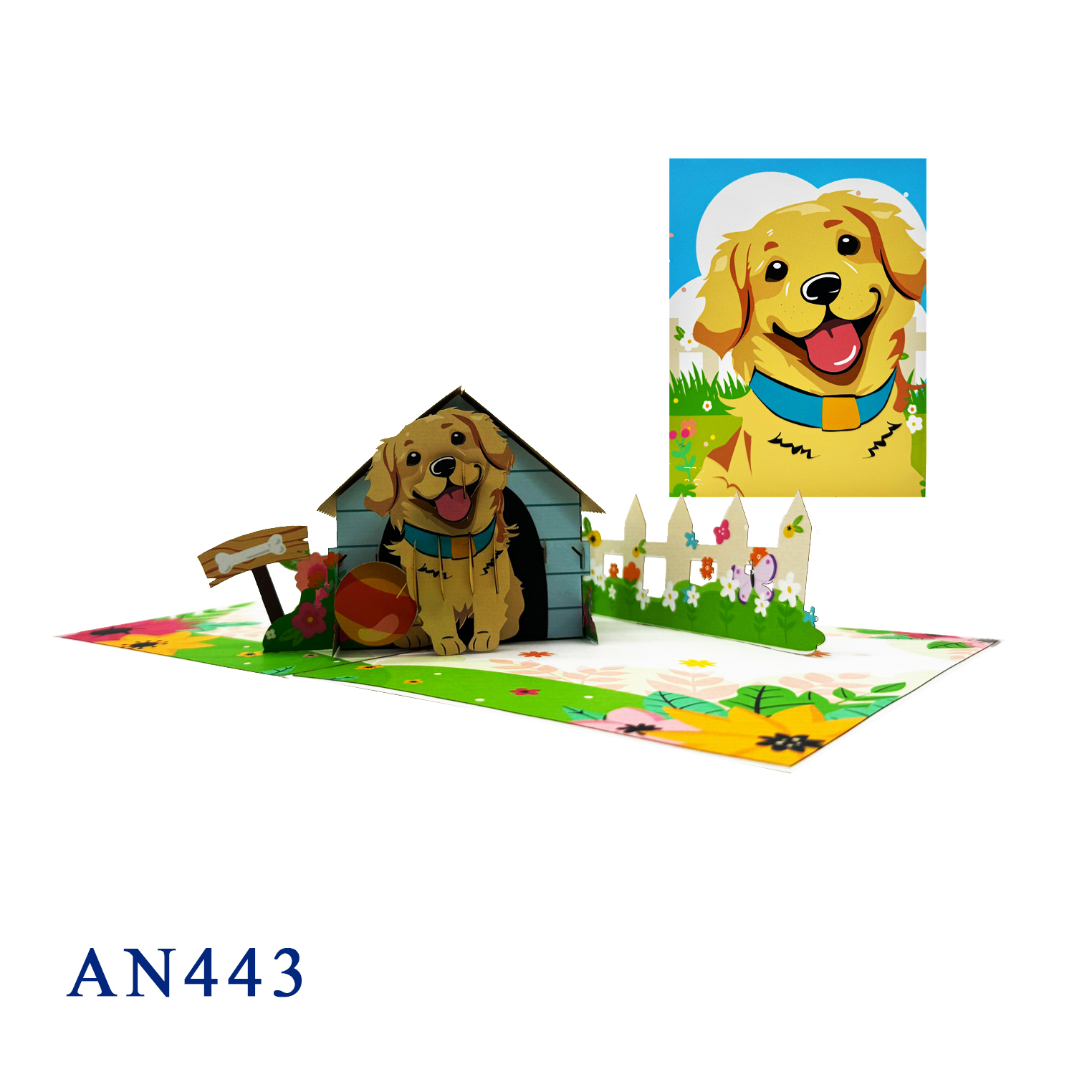 Golden Retriever Pop Up Card