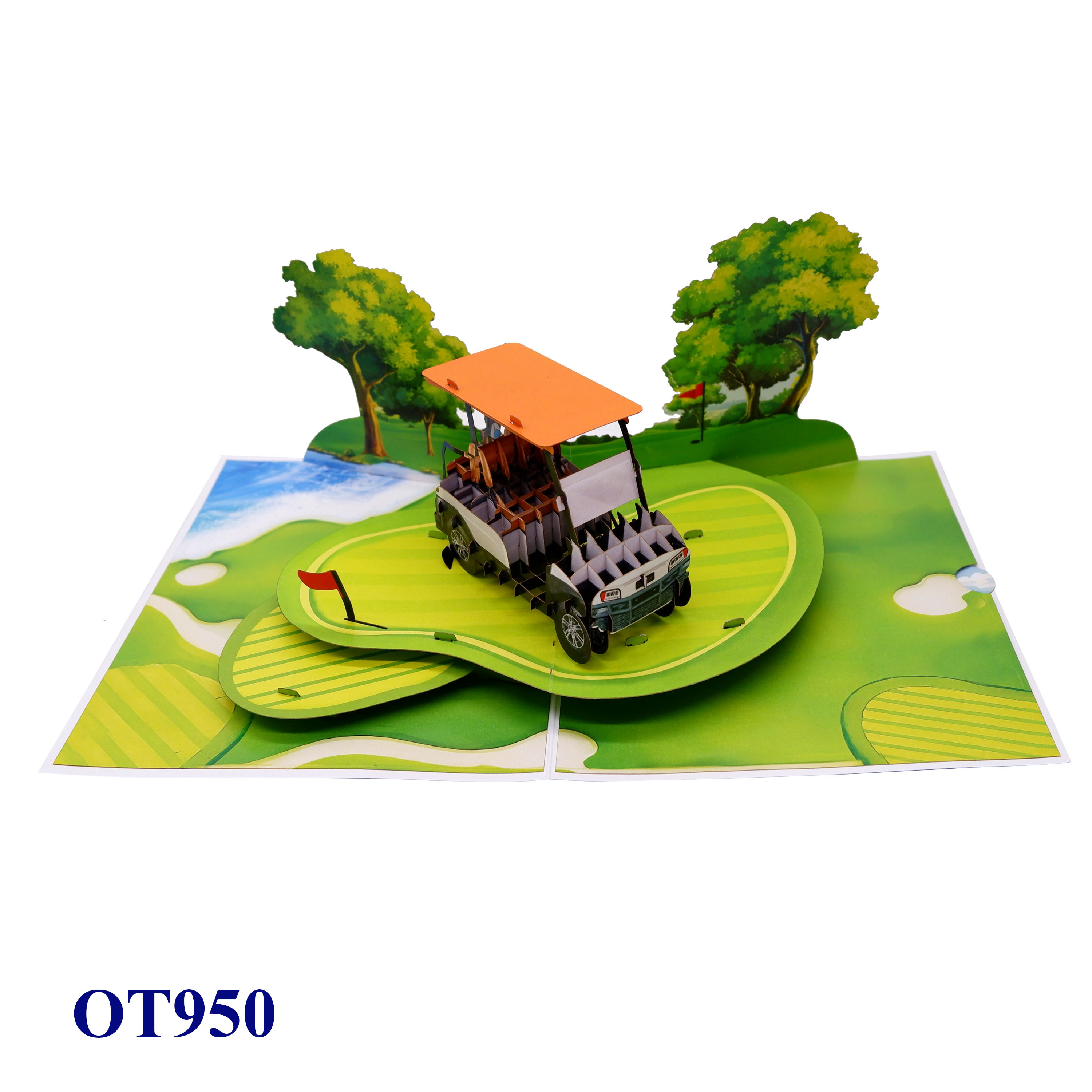3D Pop-up Golf Cart Card