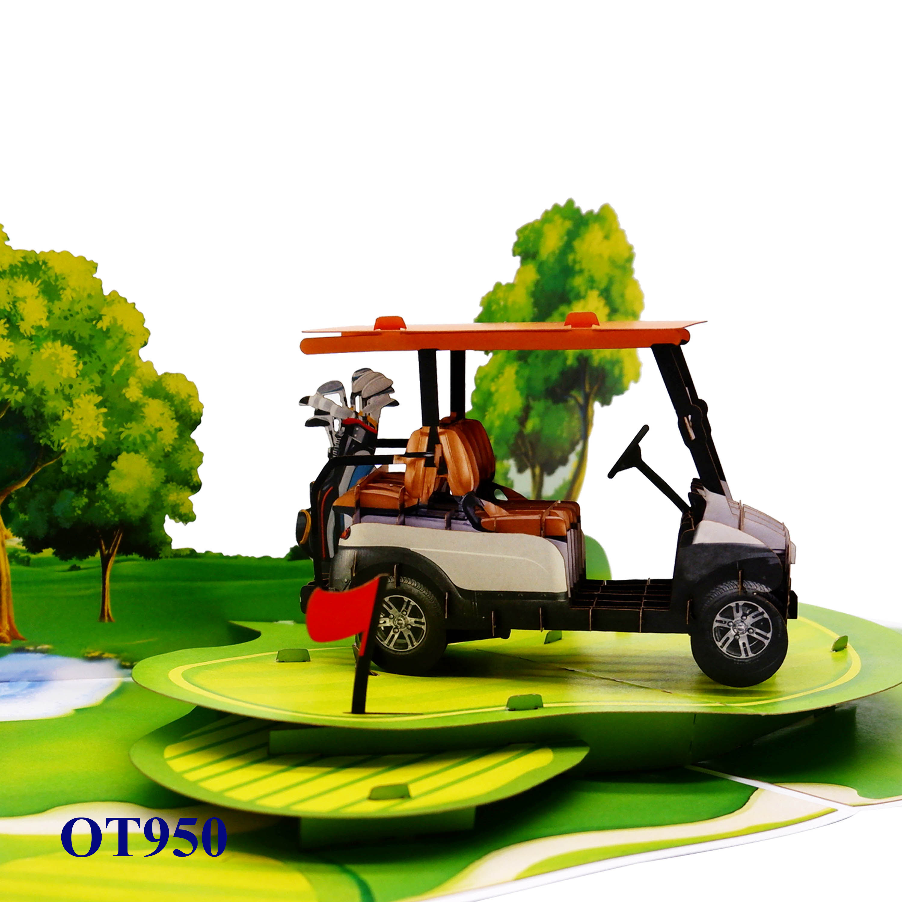 3D Pop-up Golf Cart Card