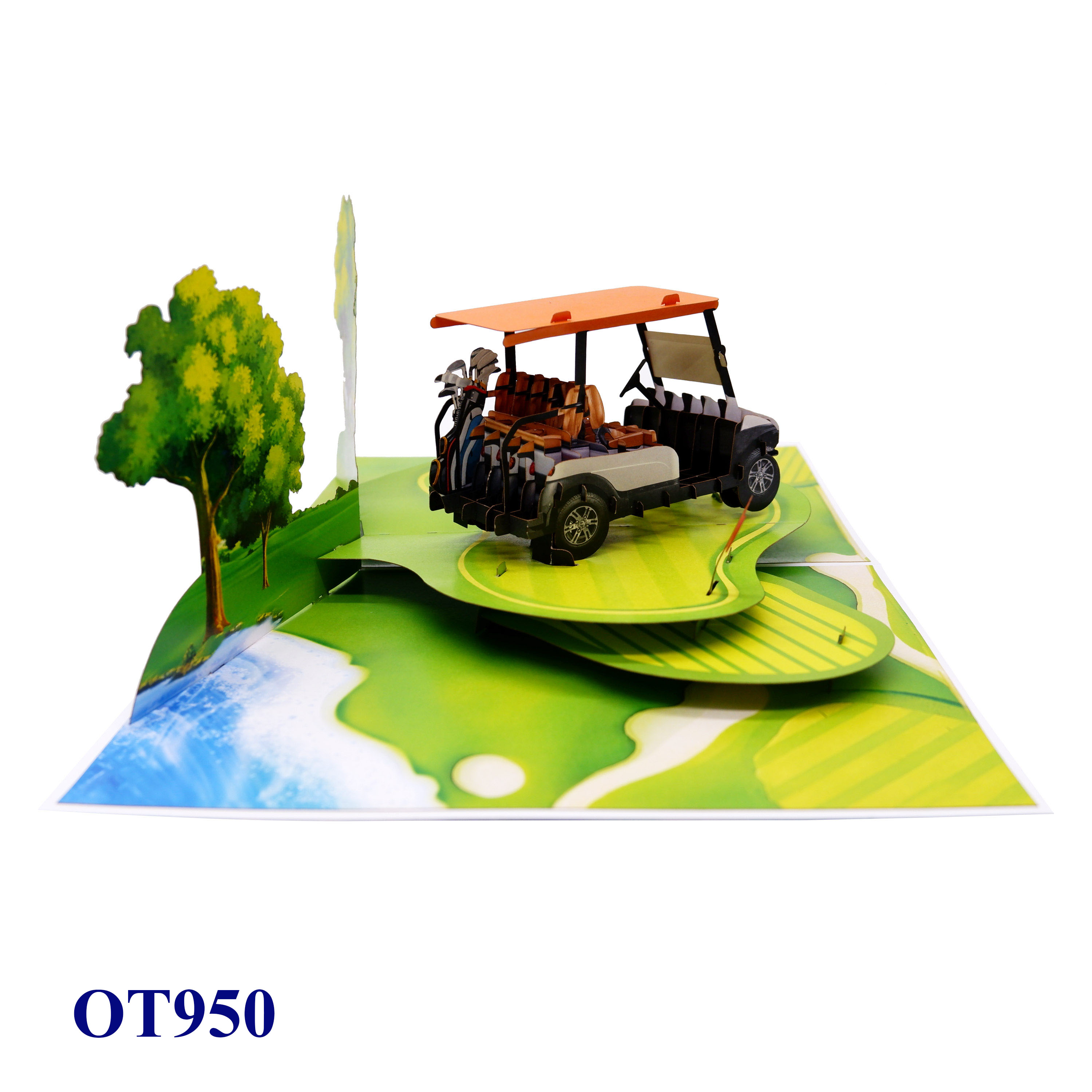 3D Pop-up Golf Cart Card