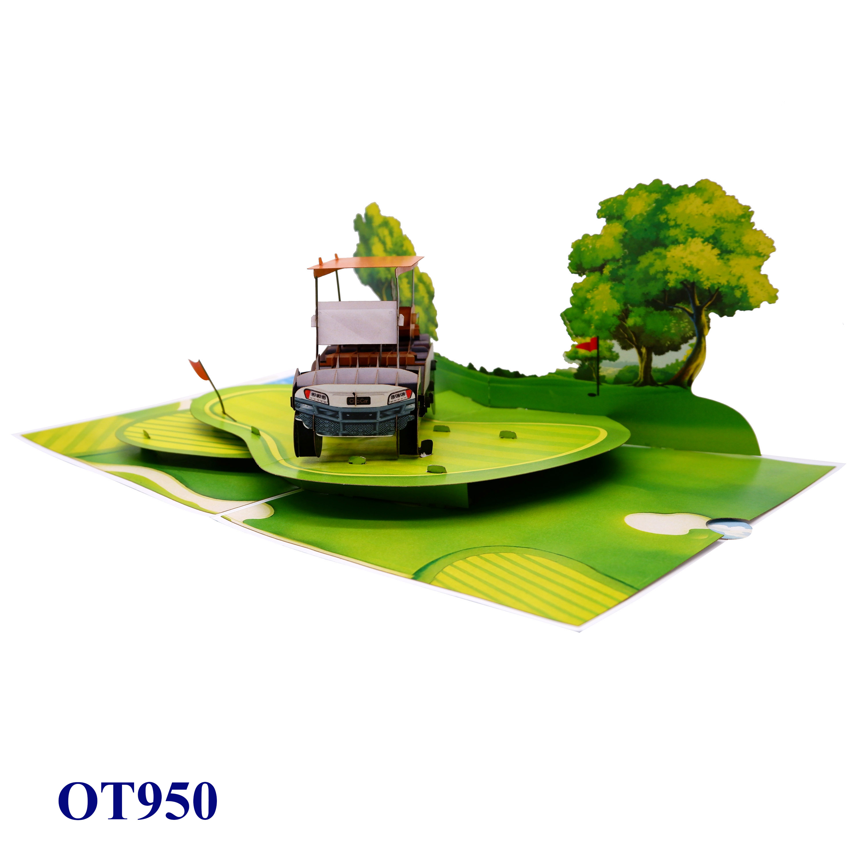 3D Pop-up Golf Cart Card