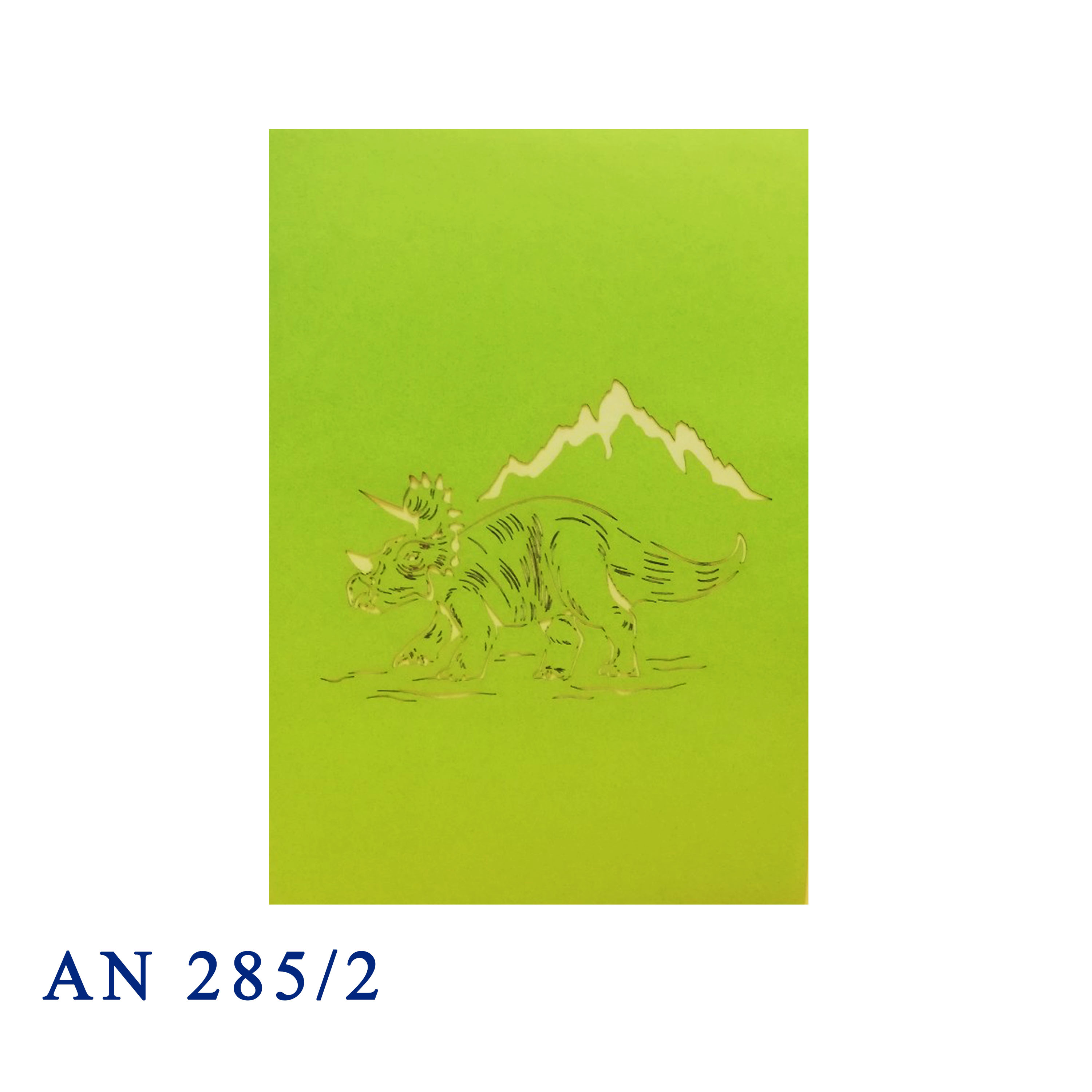 Green Triceratops Dinosaur 3D Pop Up Greeting Card