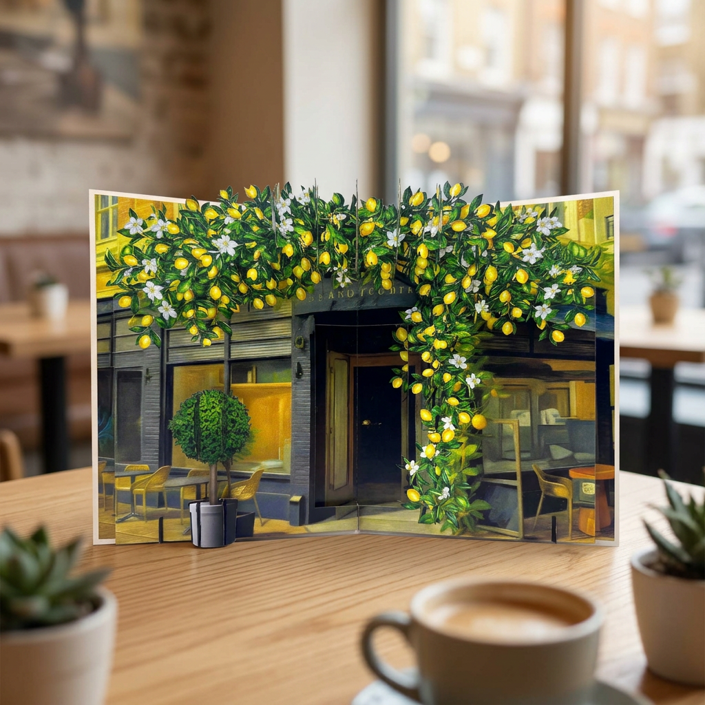 Lemon Café Pop-Up Card – A Refreshing 3D Greeting Card