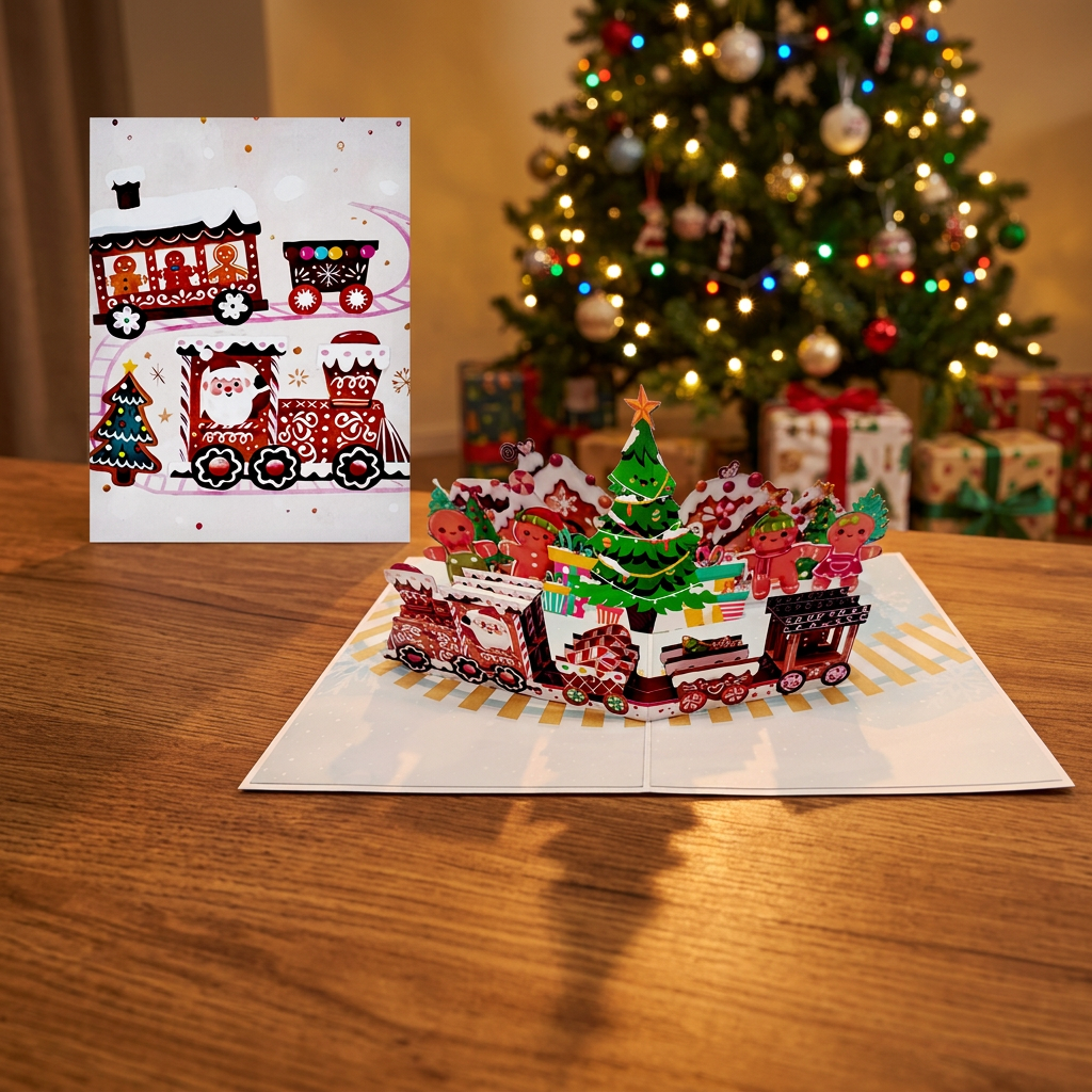 Gingerbread Train Pop-Up Card