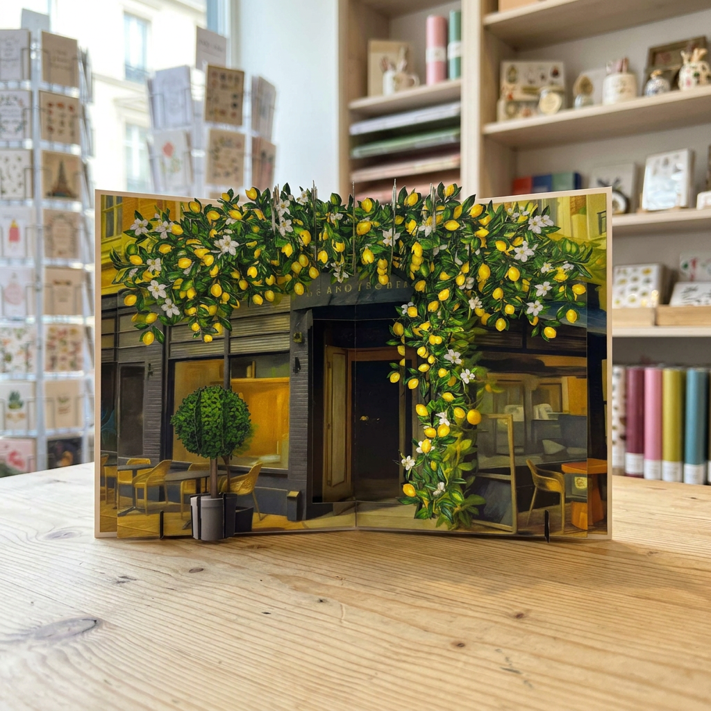 Lemon Café Pop-Up Card – A Refreshing 3D Greeting Card
