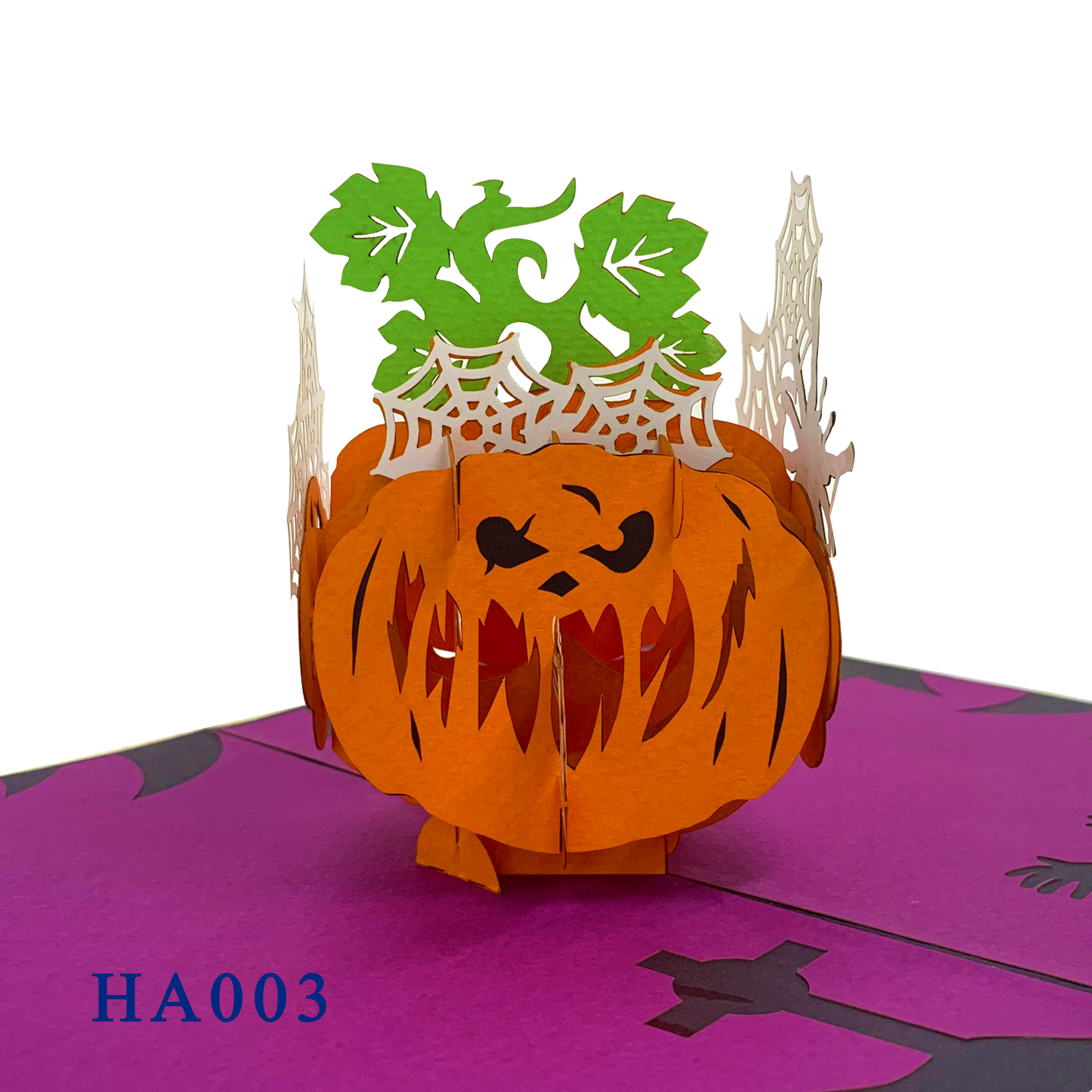 Halloween Pumpkin 3 Pop Up Card