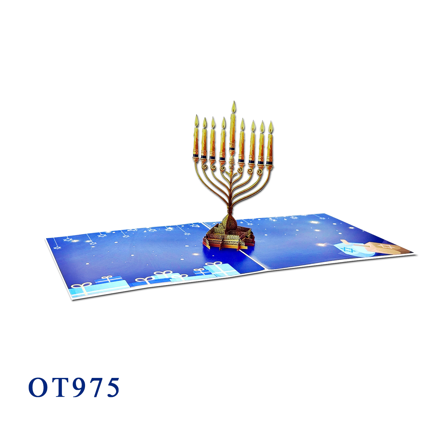 Hanukkah Menorah Pop-up Card | Handmade 3D Holiday Greeting