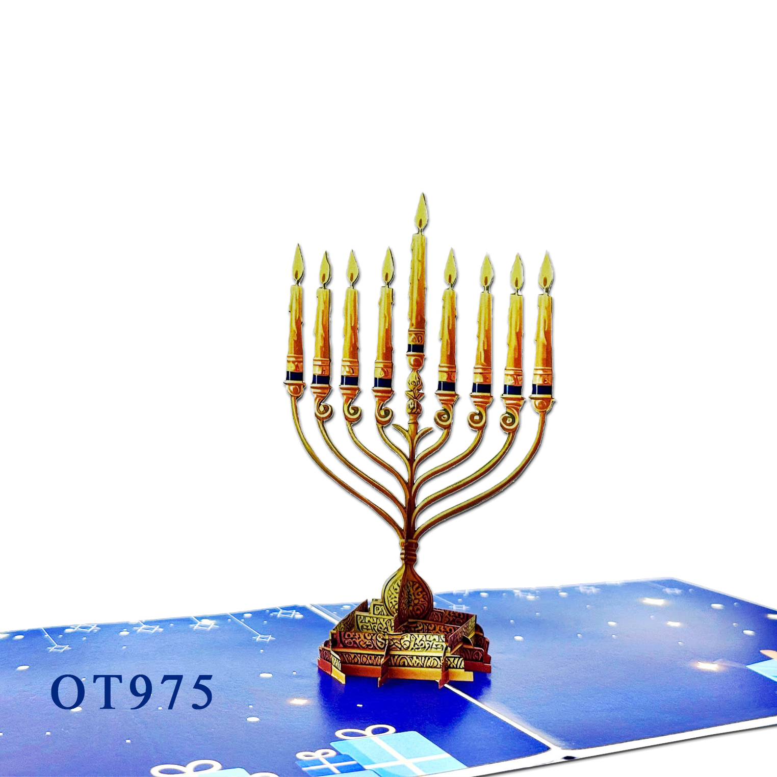 Hanukkah Menorah Pop-up Card | Handmade 3D Holiday Greeting