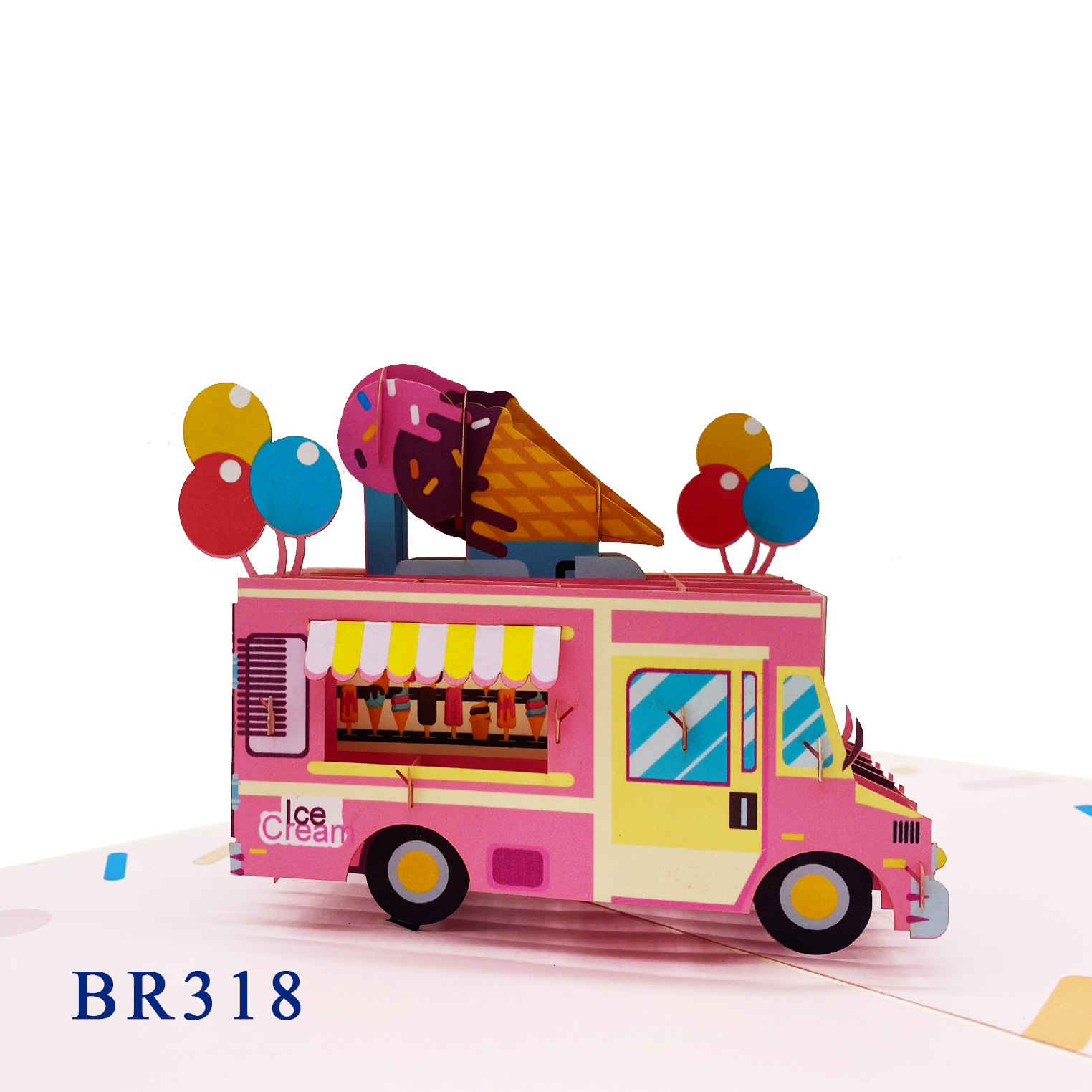 Happy Birthday Ice Cream Truck Pop Up Card
