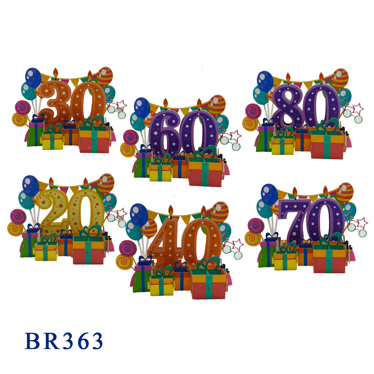 Happy Birthday Age Number Pop Up Card