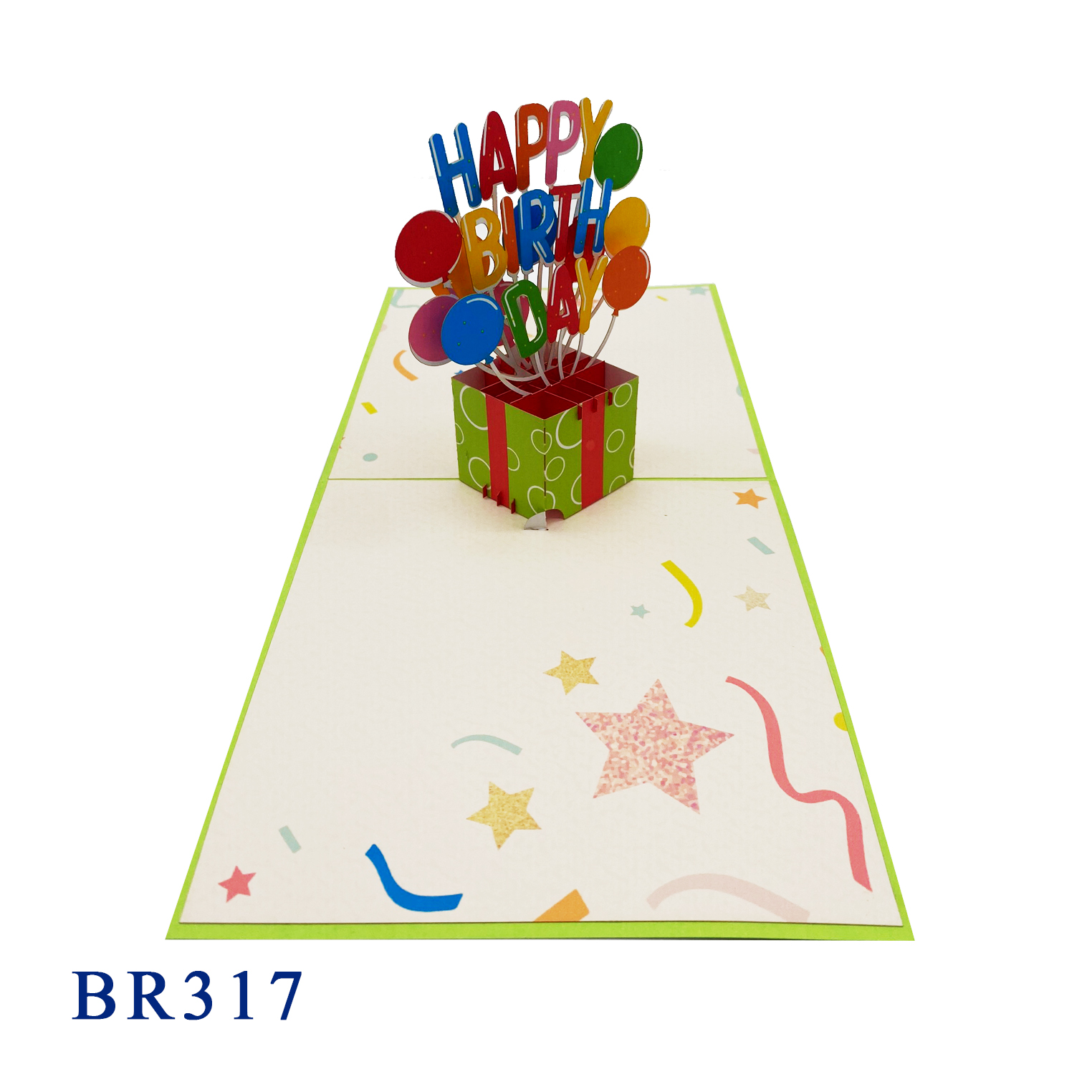 Happy Birthday Balloons Pop Up Card