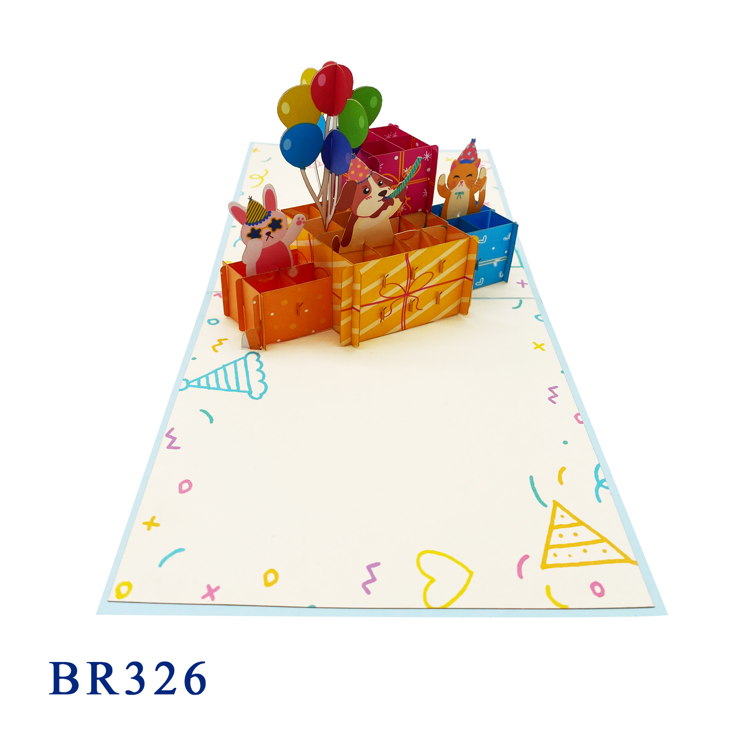 Happy Birthday Dogs & Cats Pop Up Card