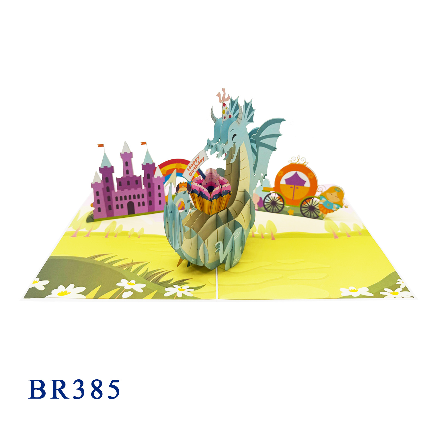 Happy Birthday Cute Dragon Pop Up Card