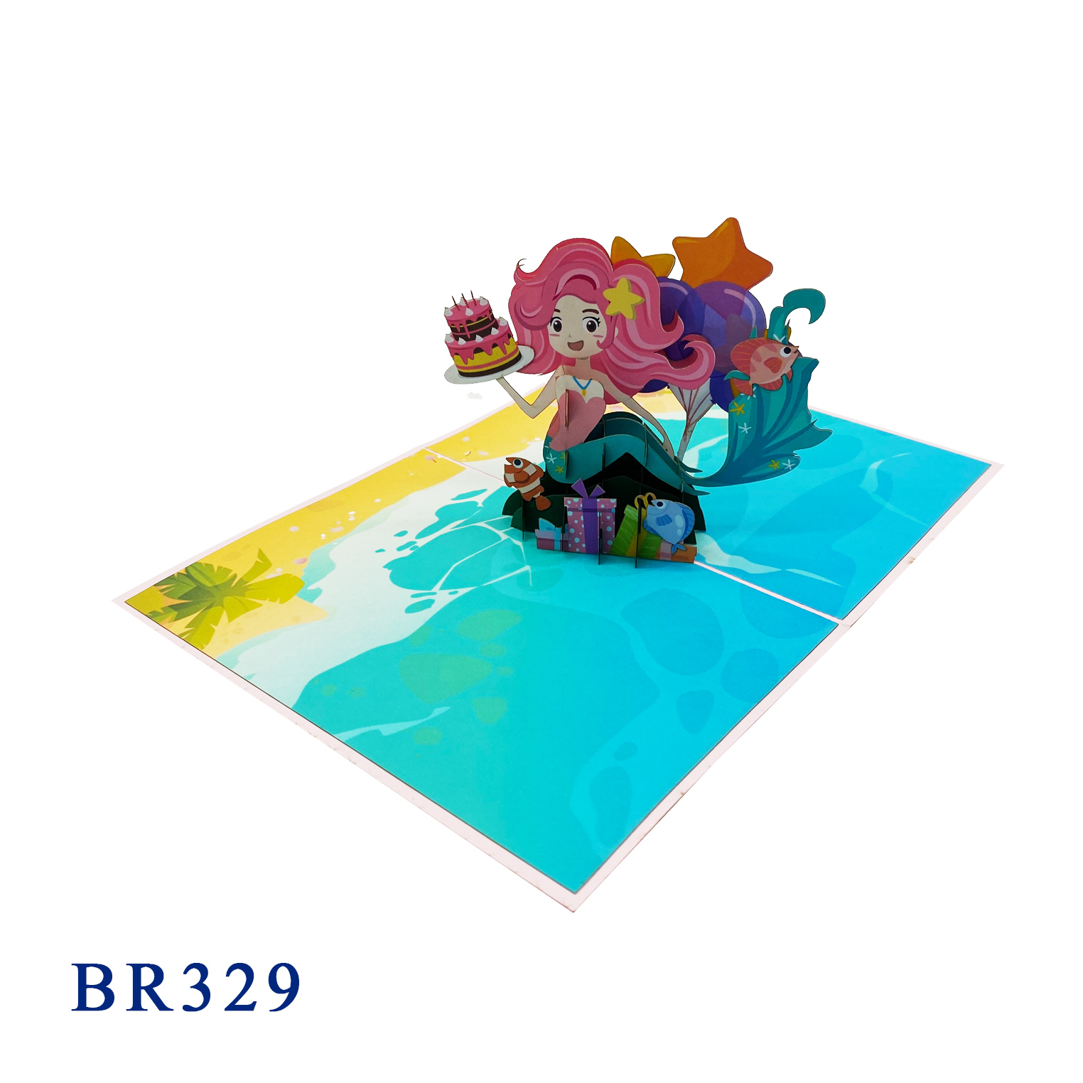 Happy Birthday Mermaid Pop Up Card