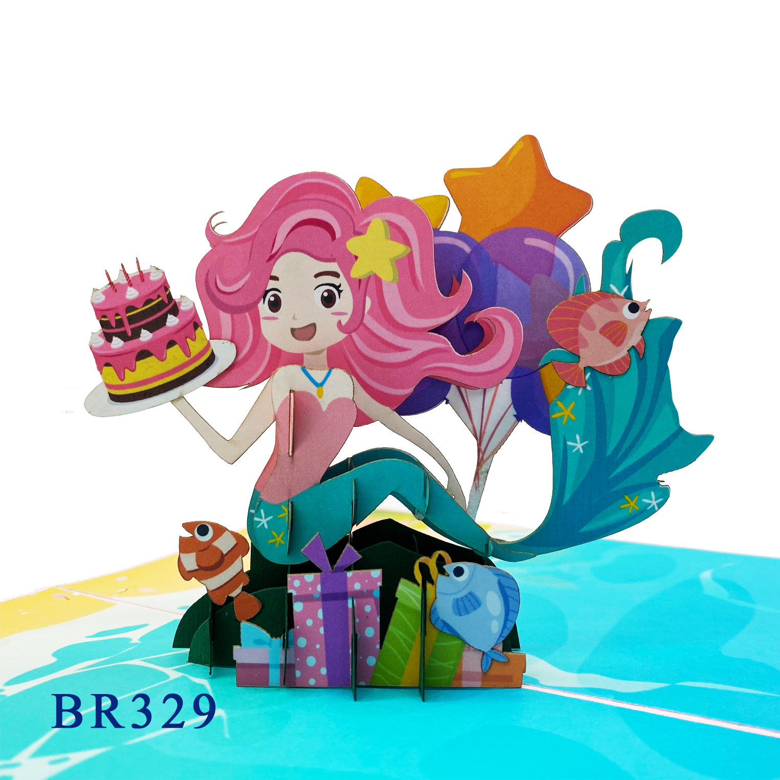 Happy Birthday Mermaid Pop Up Card