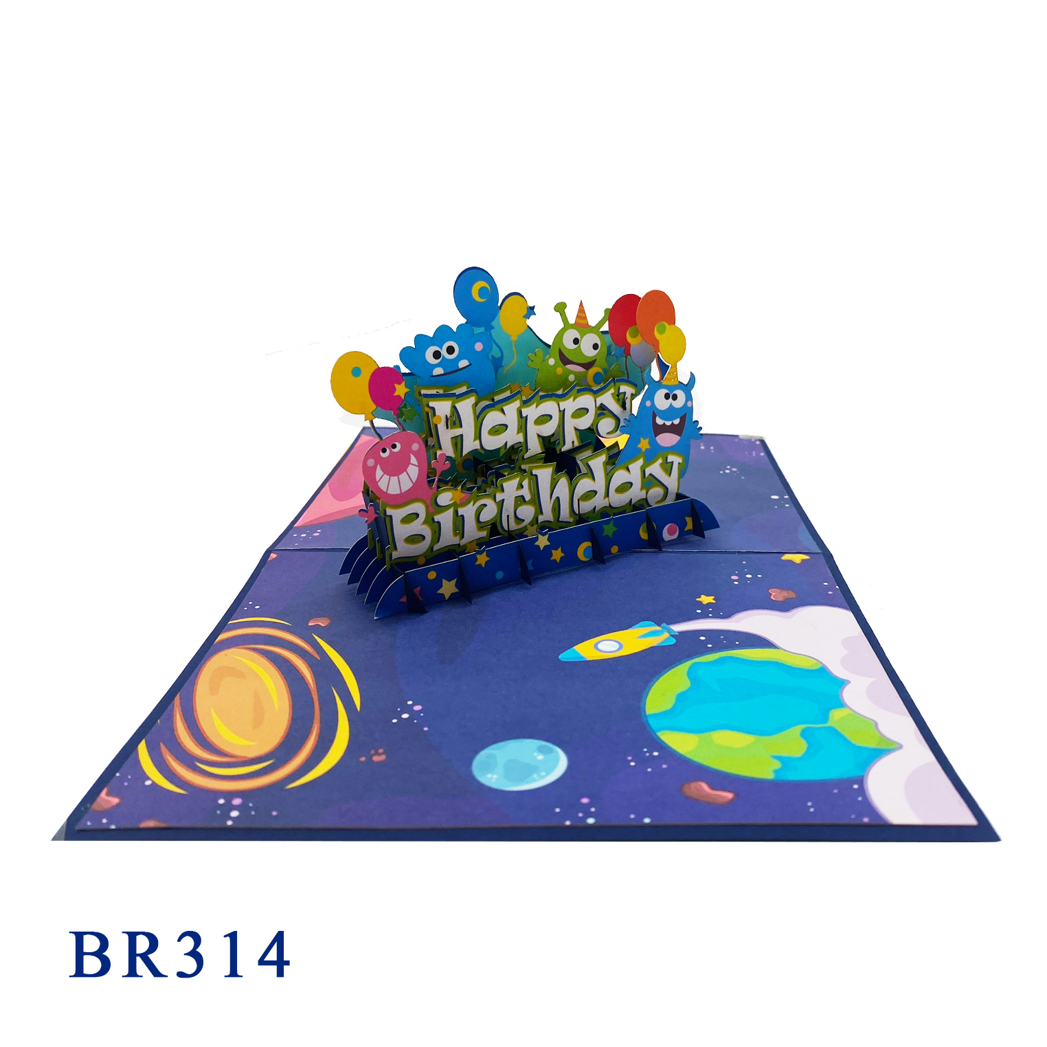 Happy Birthday Monsters Pop Up Card