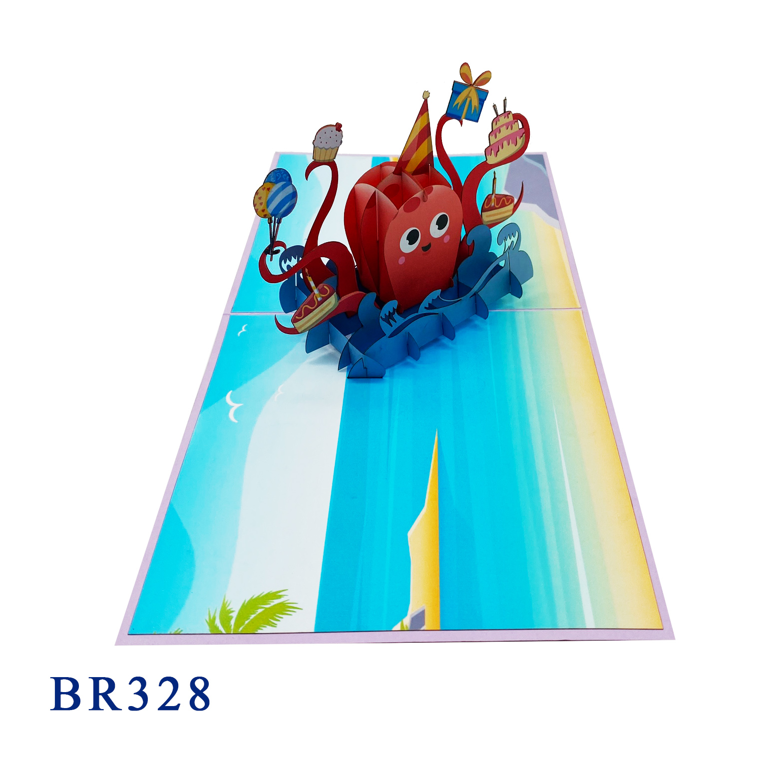 Happy Birthday Octopus Pop Up Card