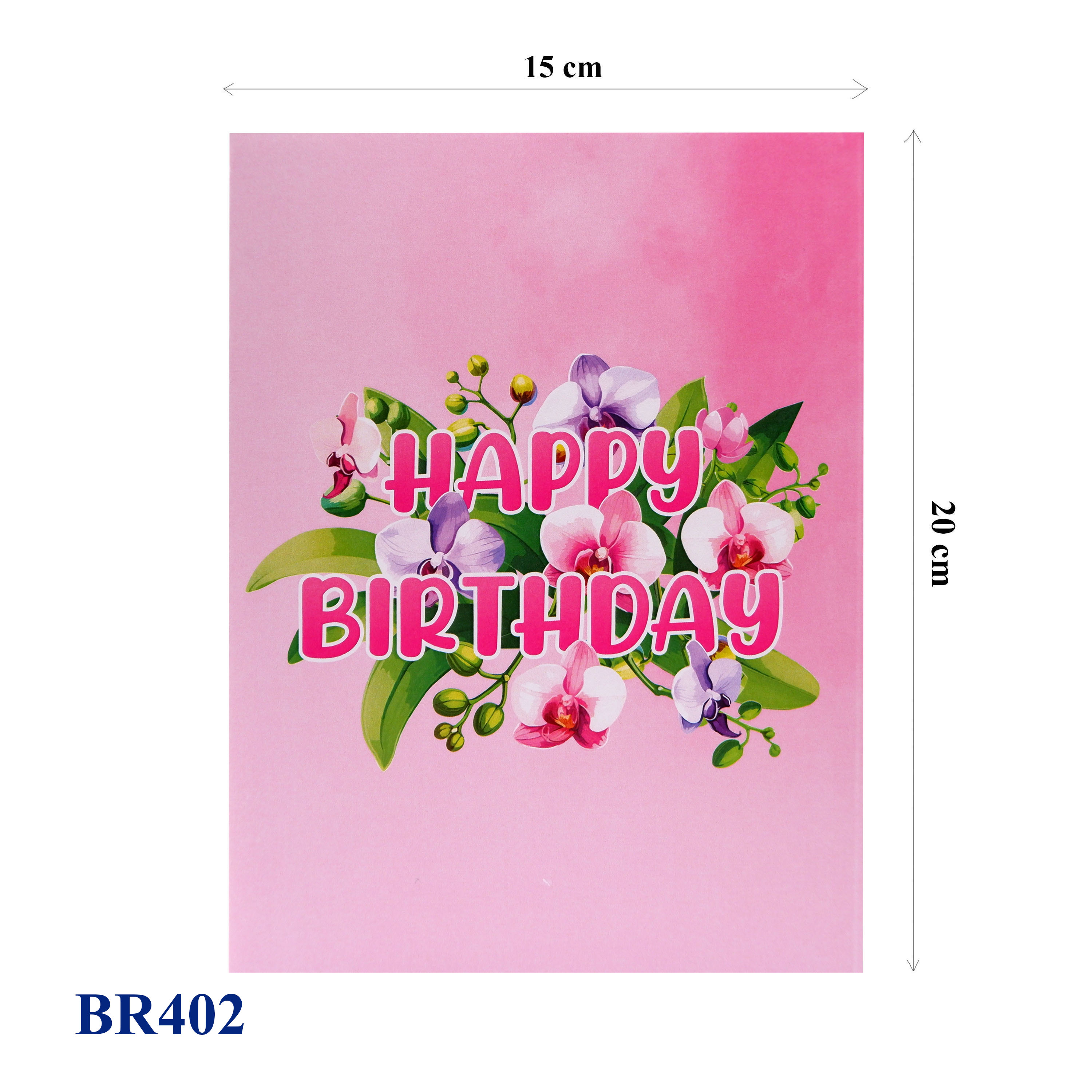 Happy Birthday Orchids Pop Up Card