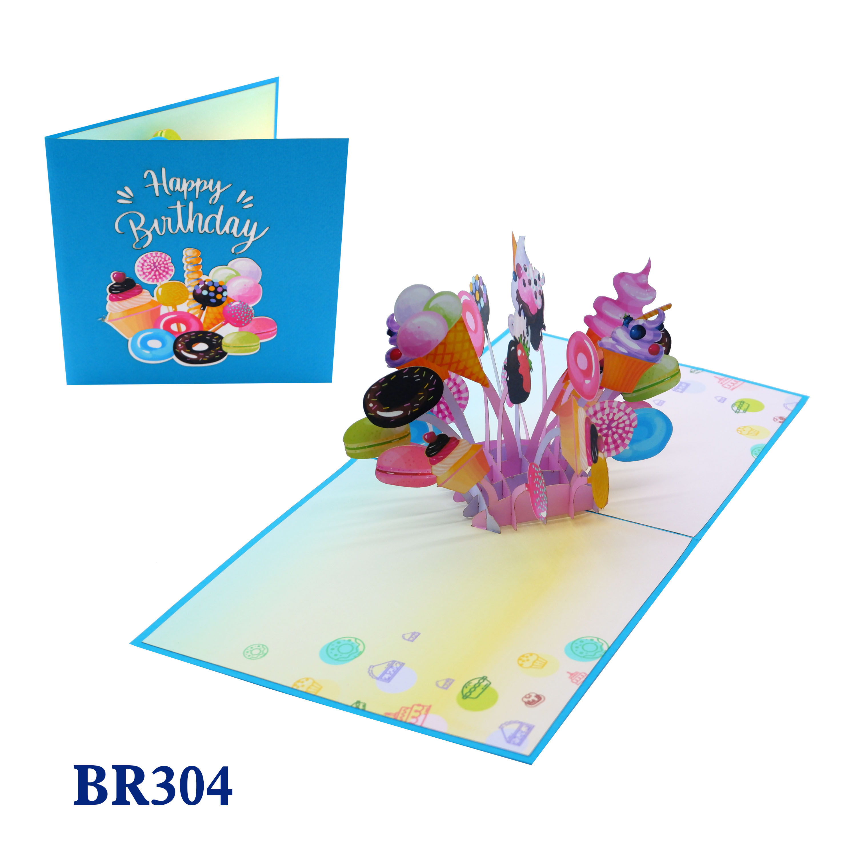 Happy Birthday Party Donuts Pop Up Card