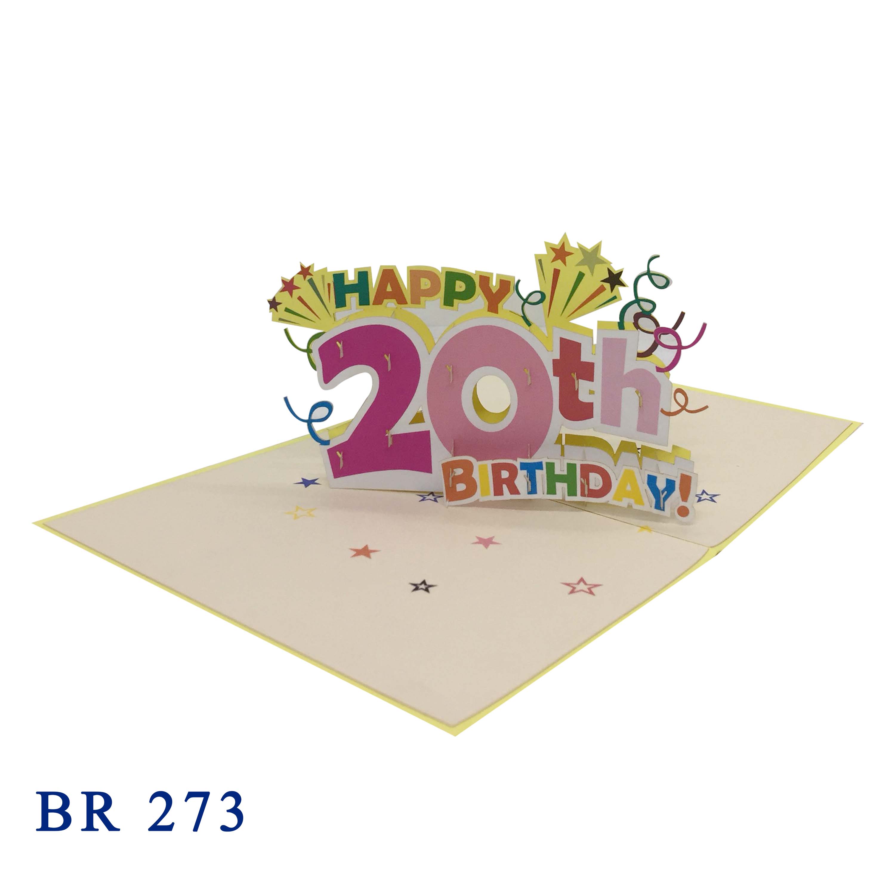 Happy 20th Birthday Pop Up Card