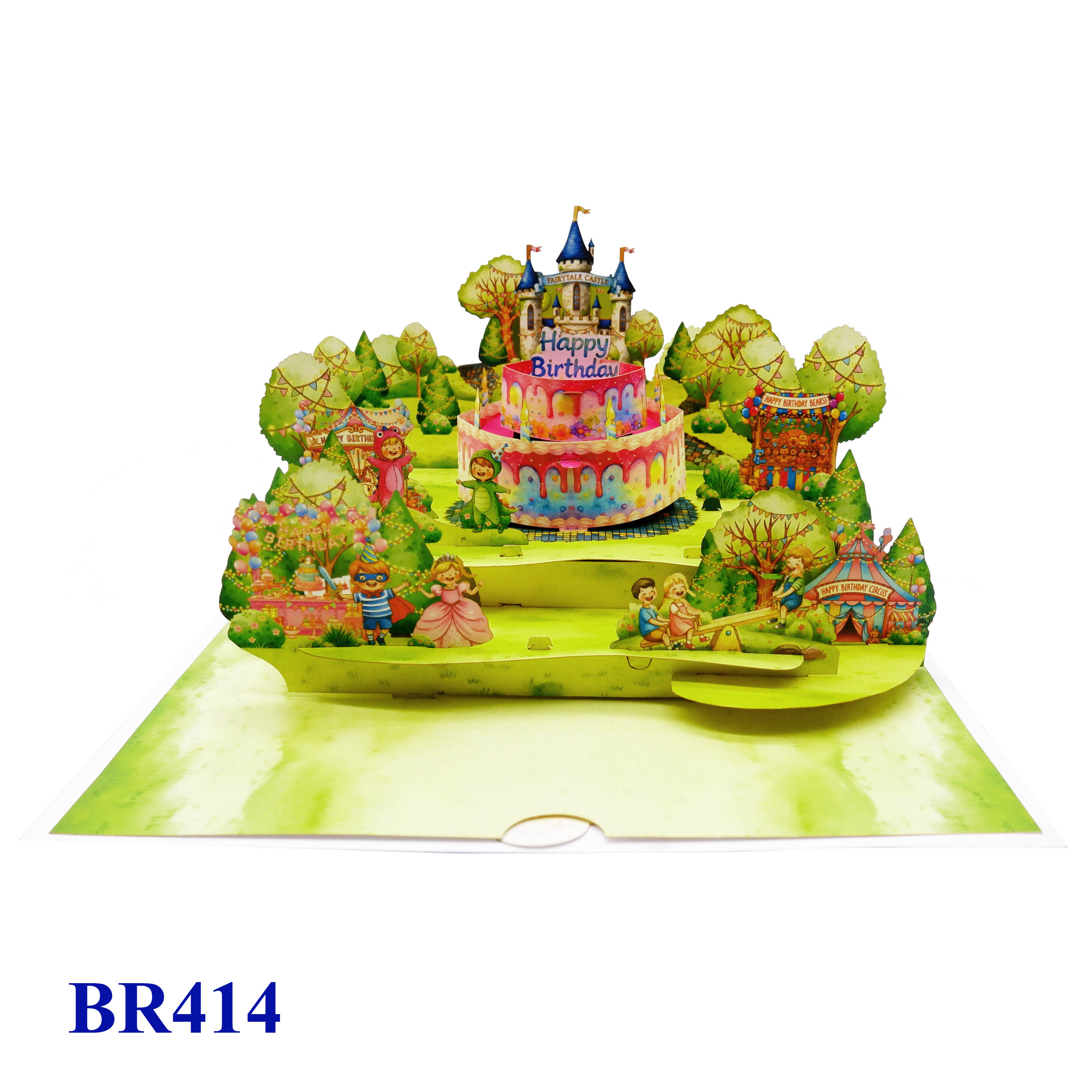 Happy Birthday Pop-Up Card – 3D Birthday Cake & Fairytale Castle