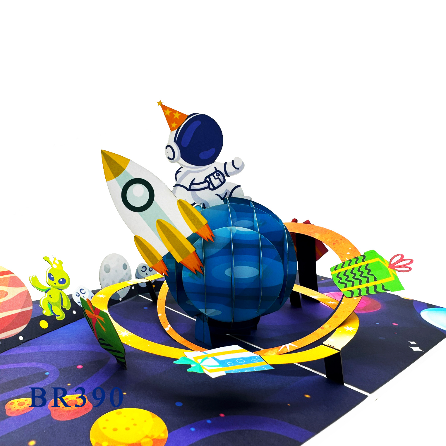 Happy Birthday Space Pop Up Card