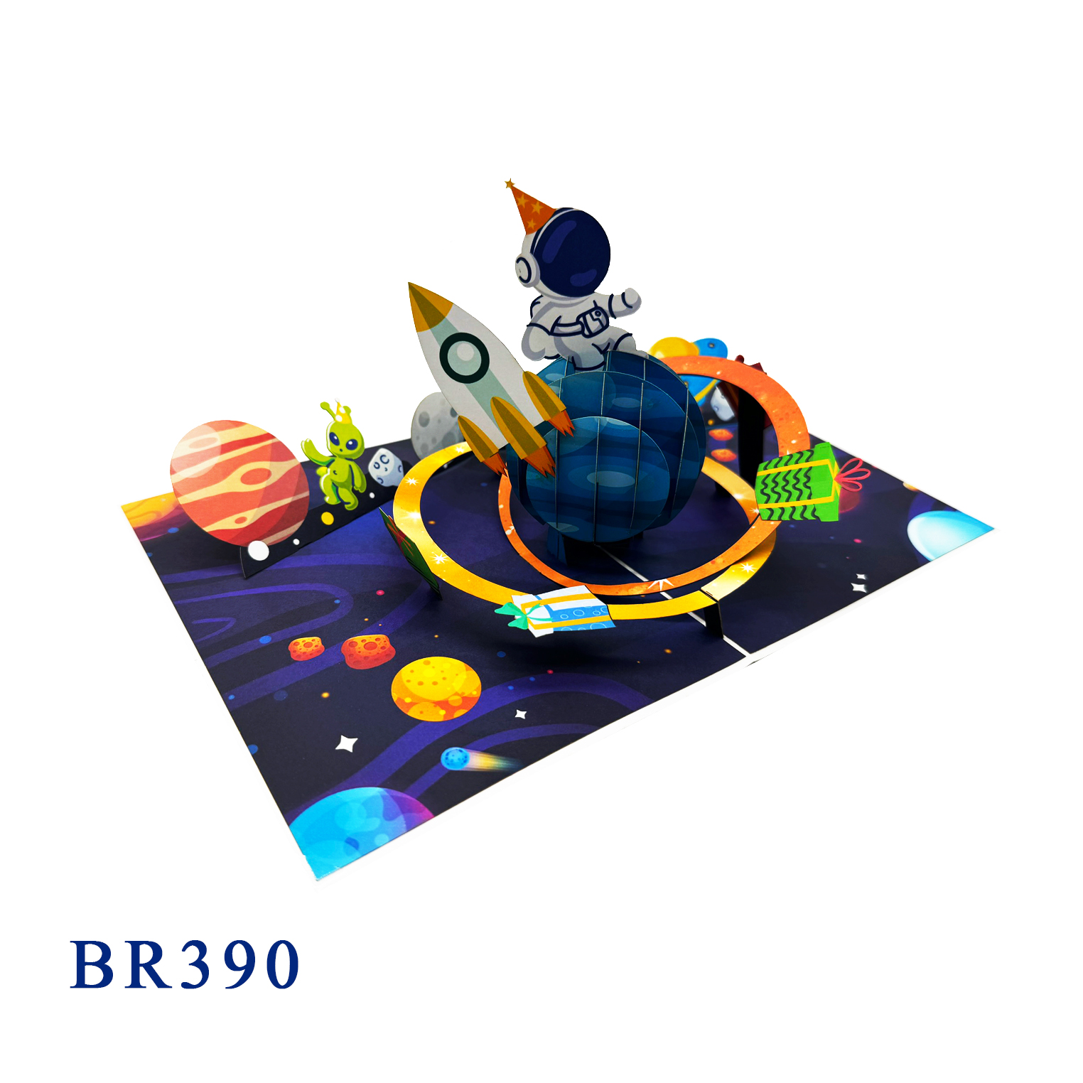 Happy Birthday Space Pop Up Card