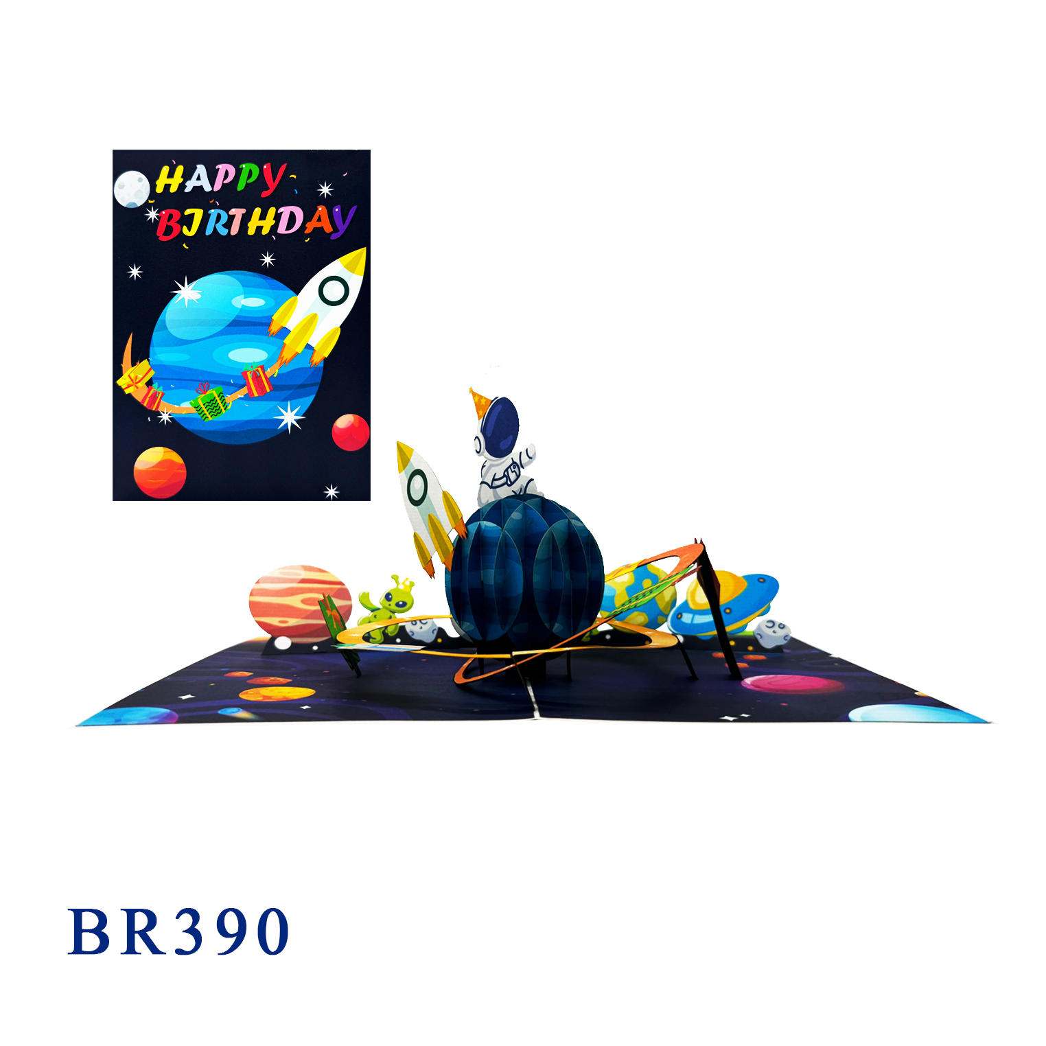Happy Birthday Space Pop Up Card