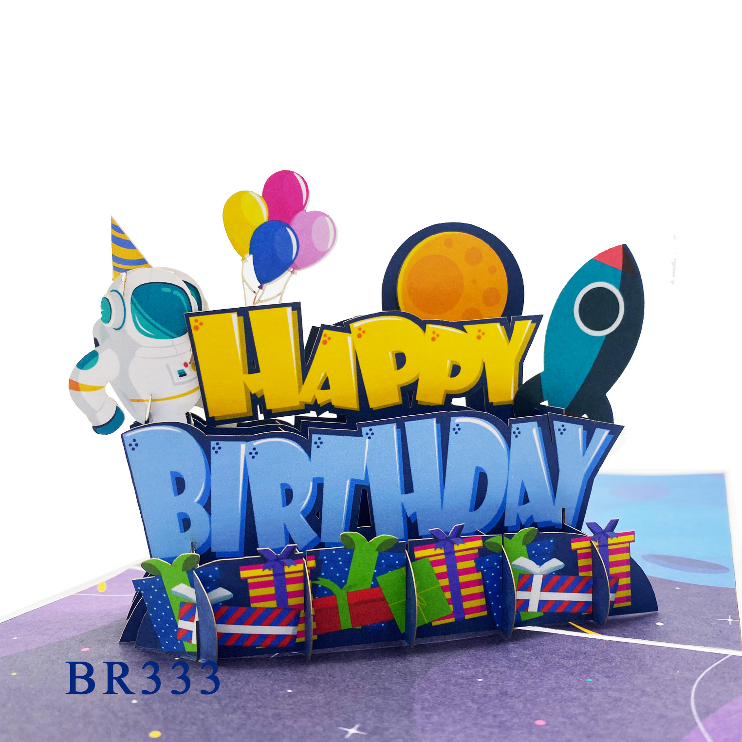 Spaceman Birthday Pop Up Card