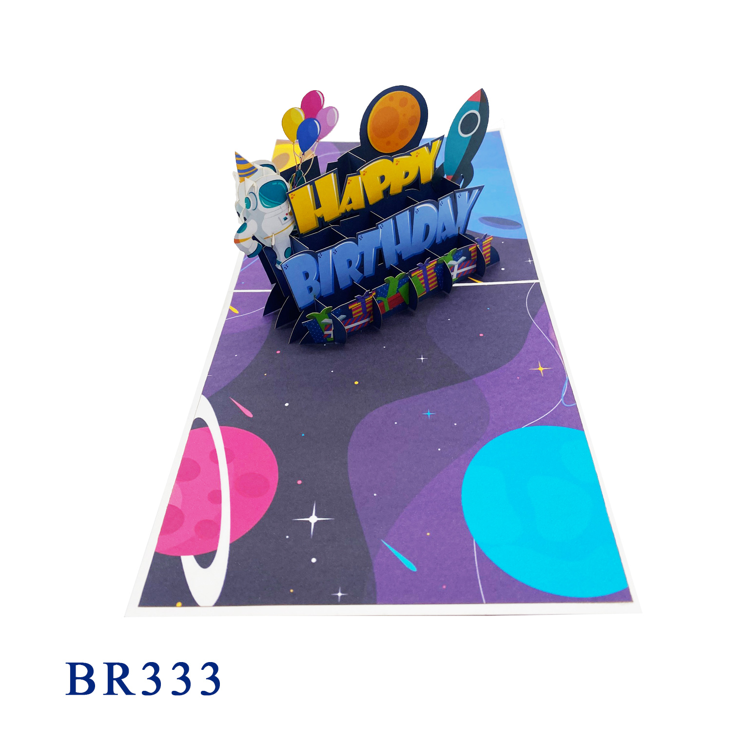 Spaceman Birthday Pop Up Card