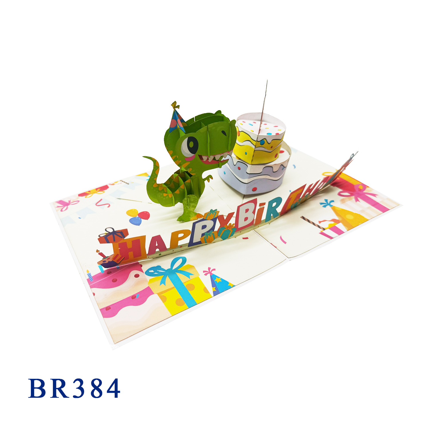 Happy Birthday T-rex Pop Up Card